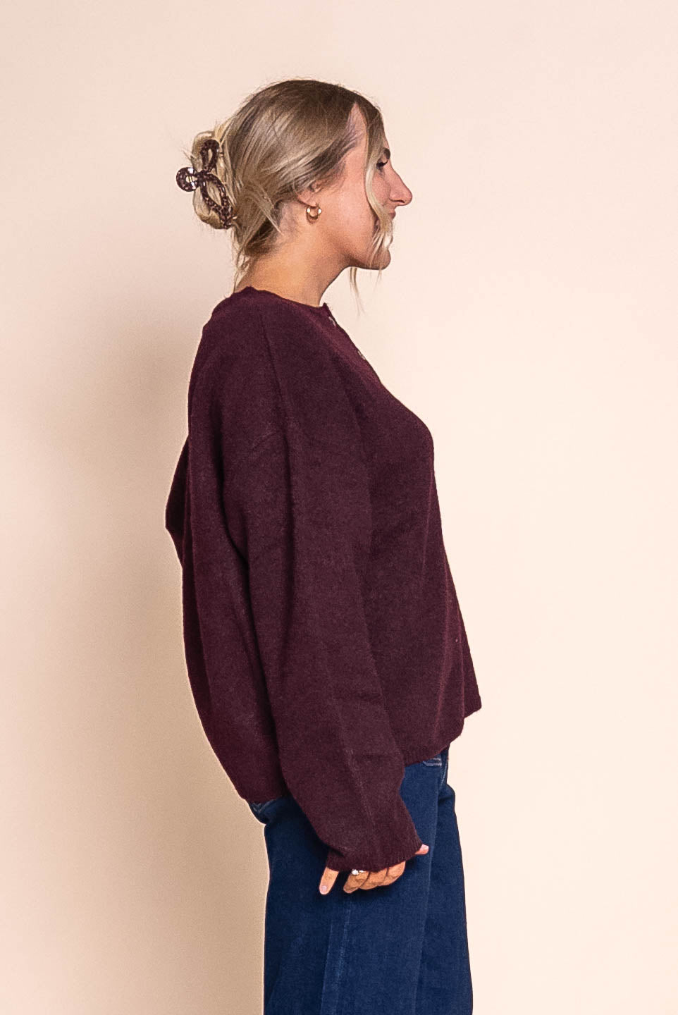 Fillipa Knit Jumper in Wine - All About Eve