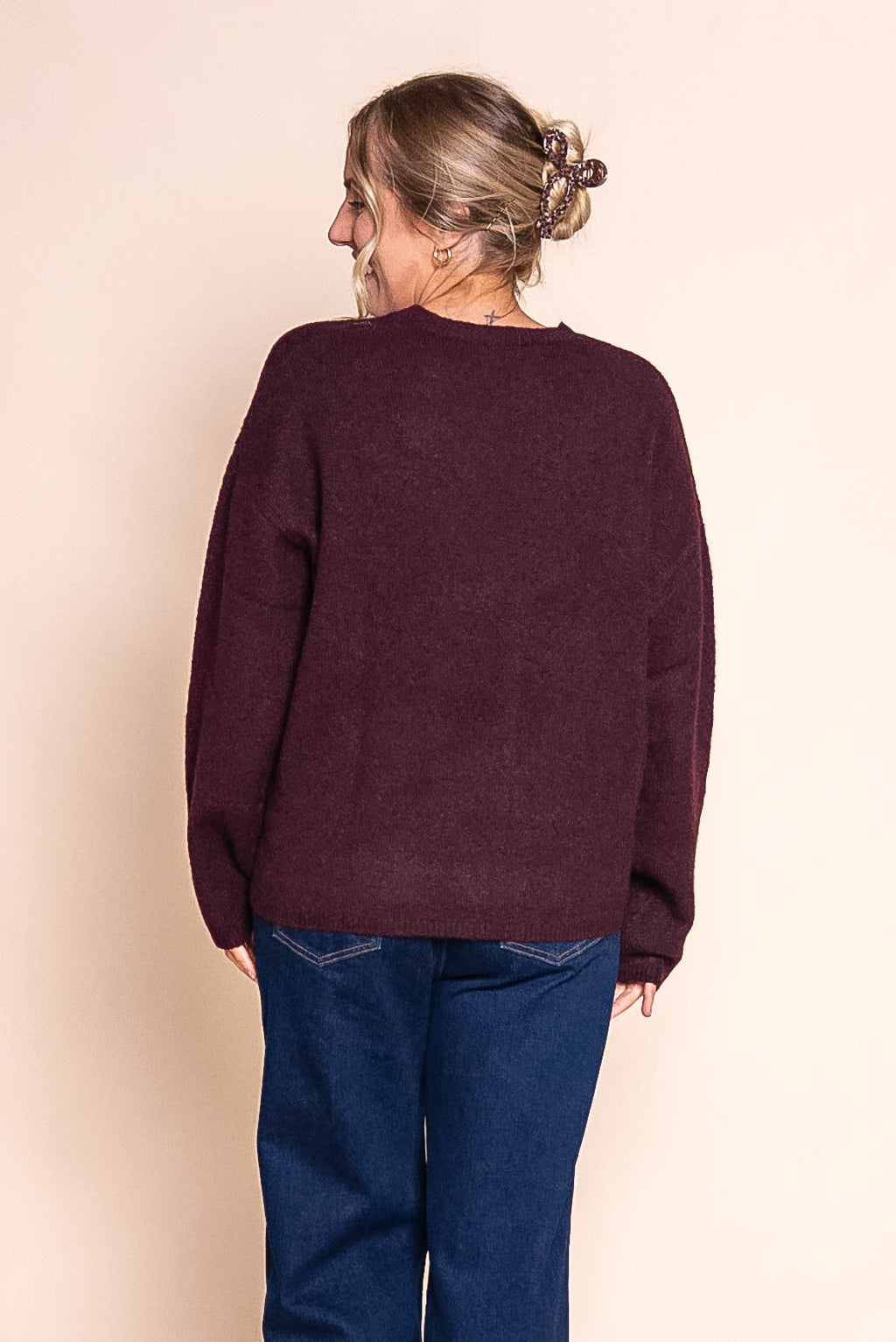 Fillipa Knit Jumper in Wine - All About Eve