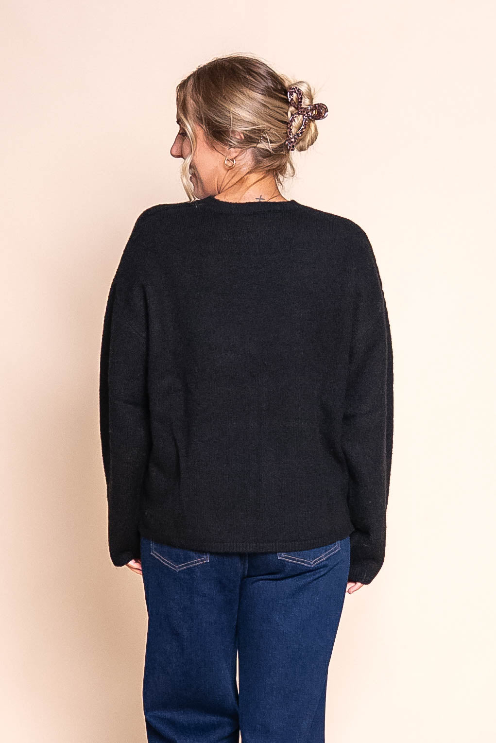 Fillipa Knit Jumper in Black - All About Eve