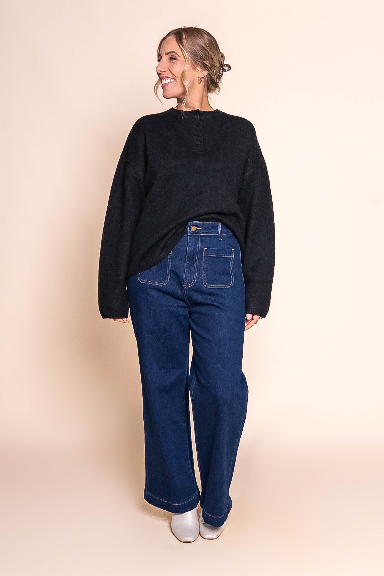 Fillipa Knit Jumper in Black - All About Eve