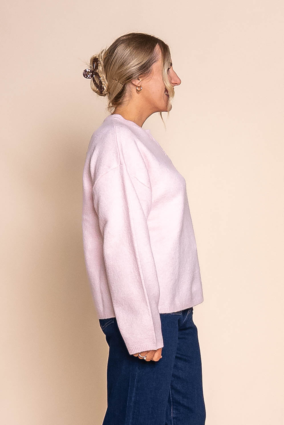 Fillipa Knit Jumper in Pink - All About Eve