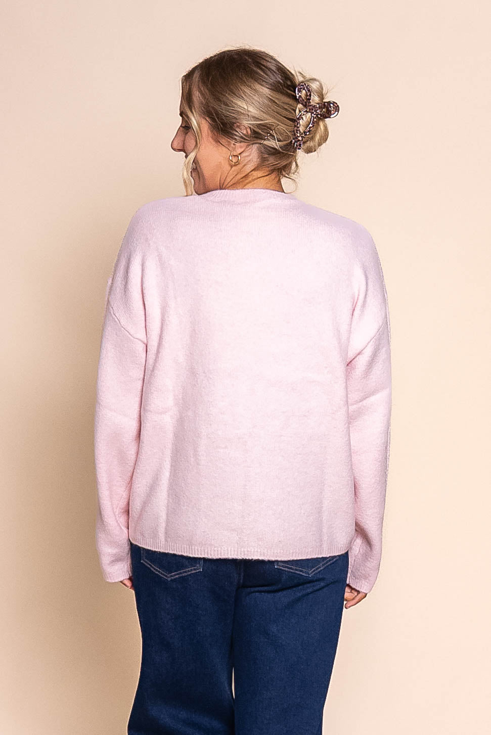 Fillipa Knit Jumper in Pink - All About Eve
