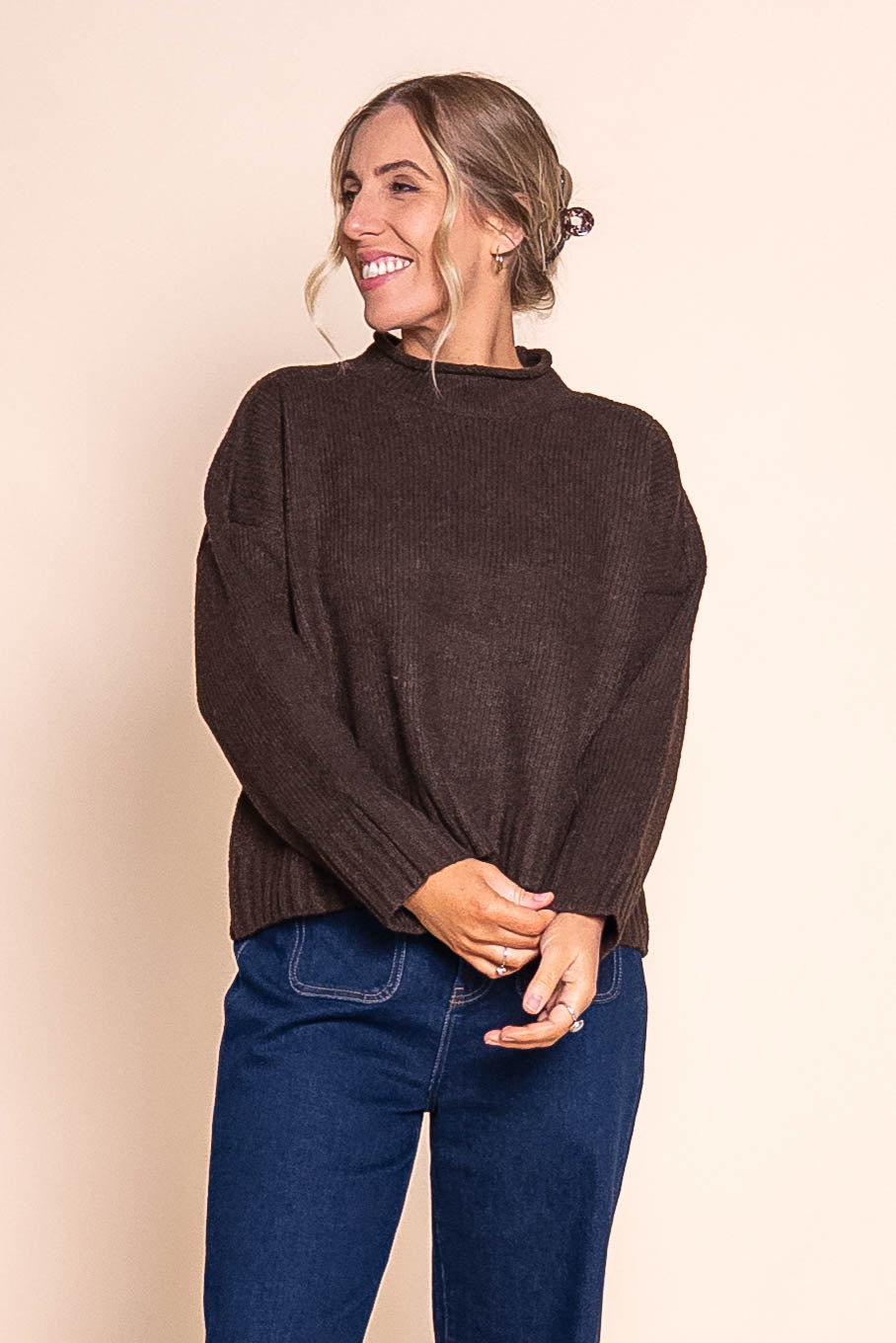Vanessa Knit Jumper in Chocolate