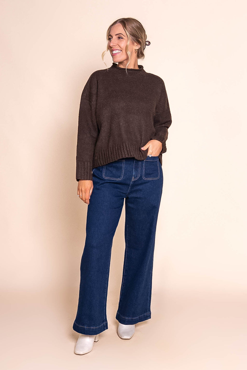 Vanessa Knit Jumper in Chocolate