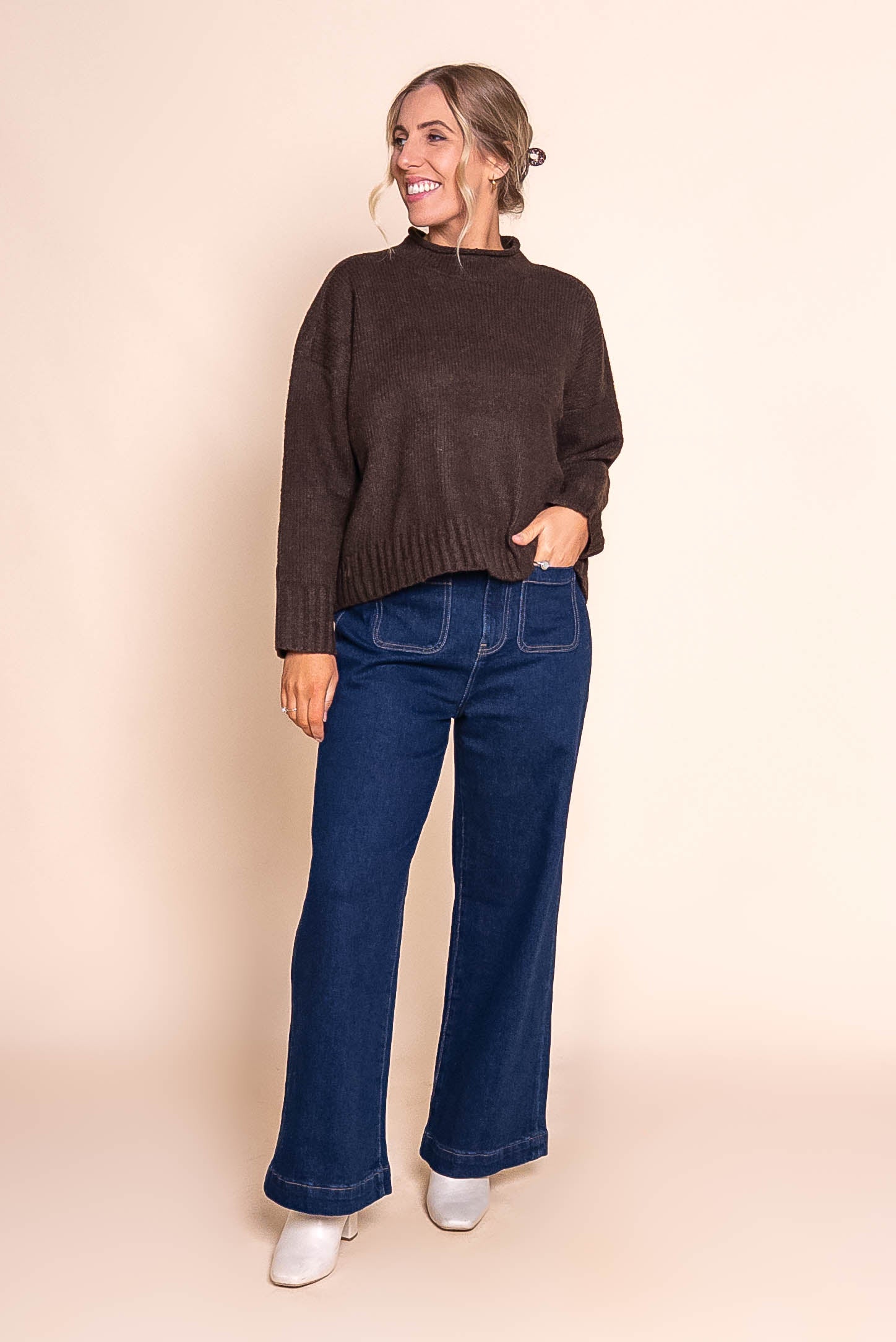 Vanessa Knit Jumper in Chocolate