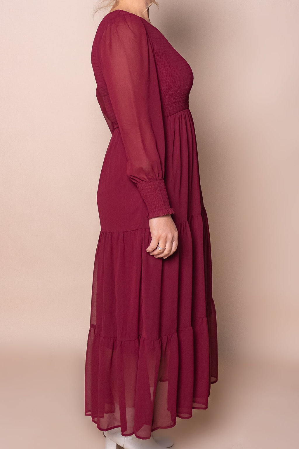 Winena Maxi Dress in Burgundy