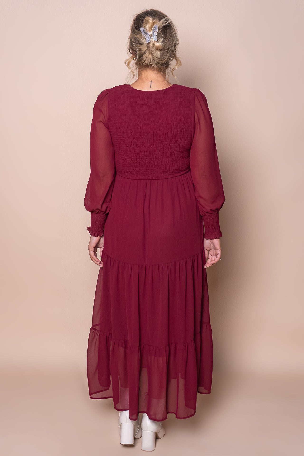 Winena Maxi Dress in Burgundy