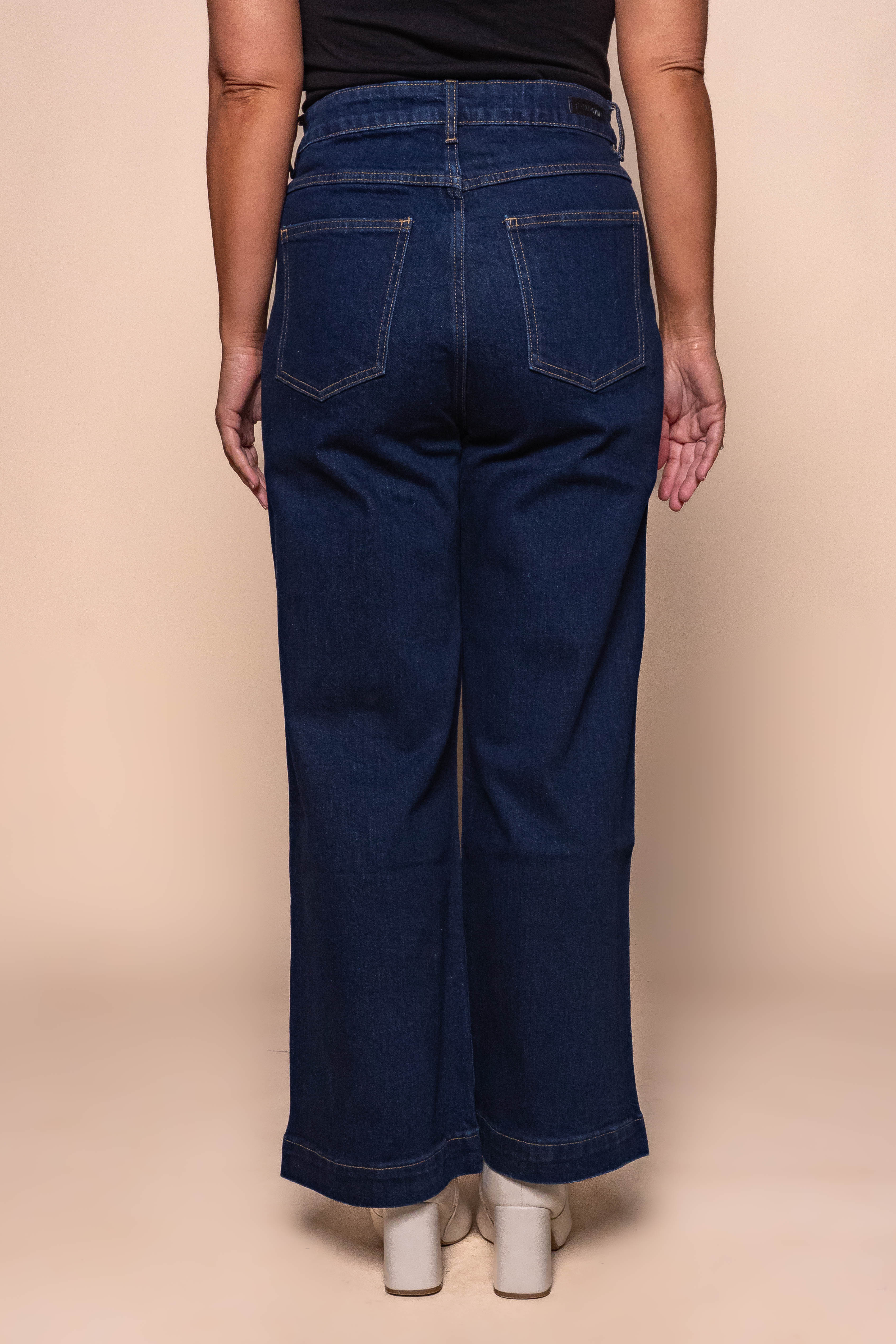 Sarah Wide Leg Jeans in Indigo Denim - Foxwood