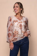 Darcy Floral Top in Cream