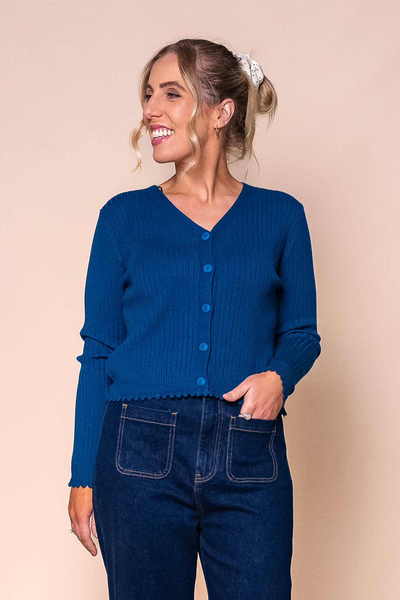 Leilani Knit Cardigan in Dark Teal