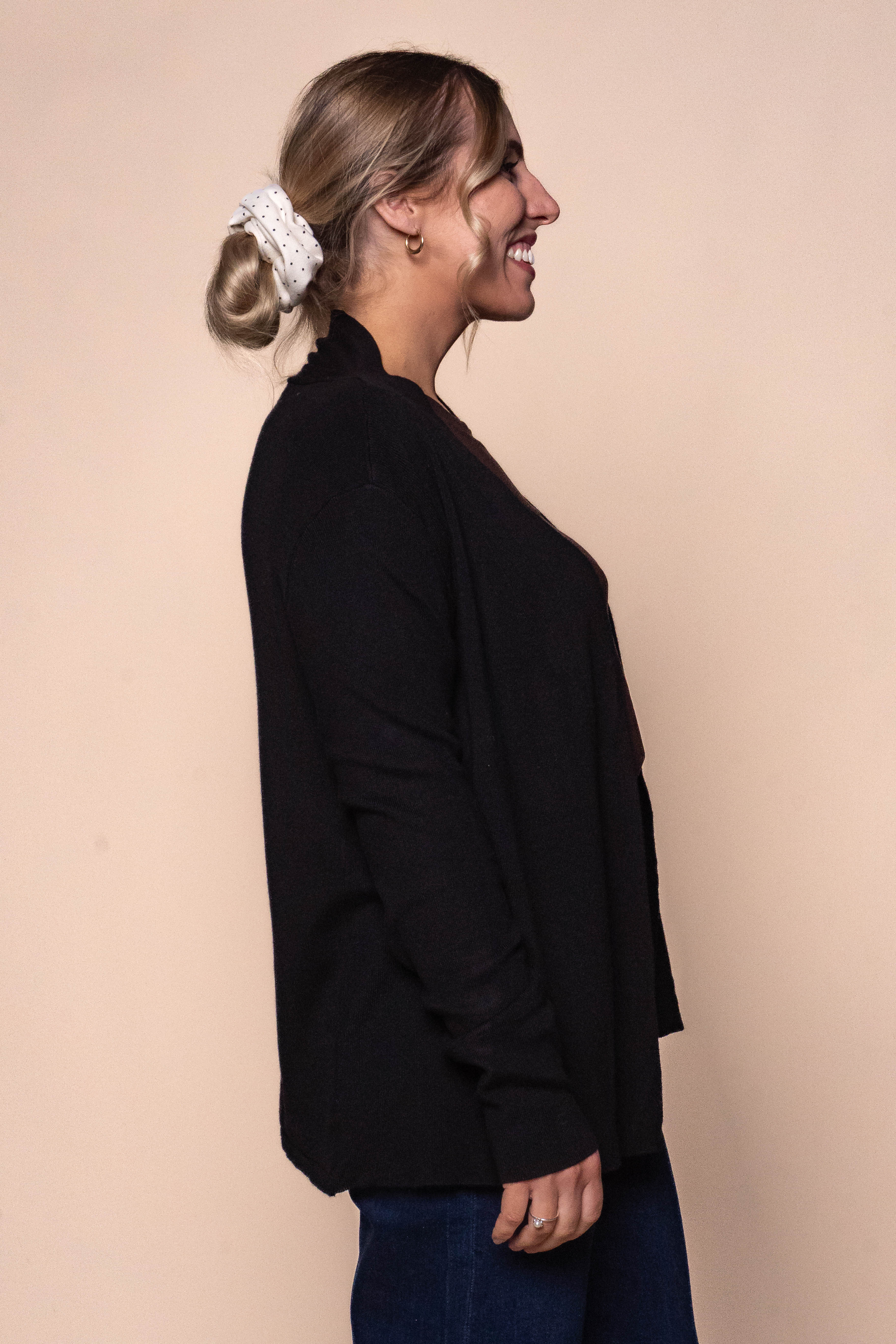 Nicolette Shawl Cardigan in Black