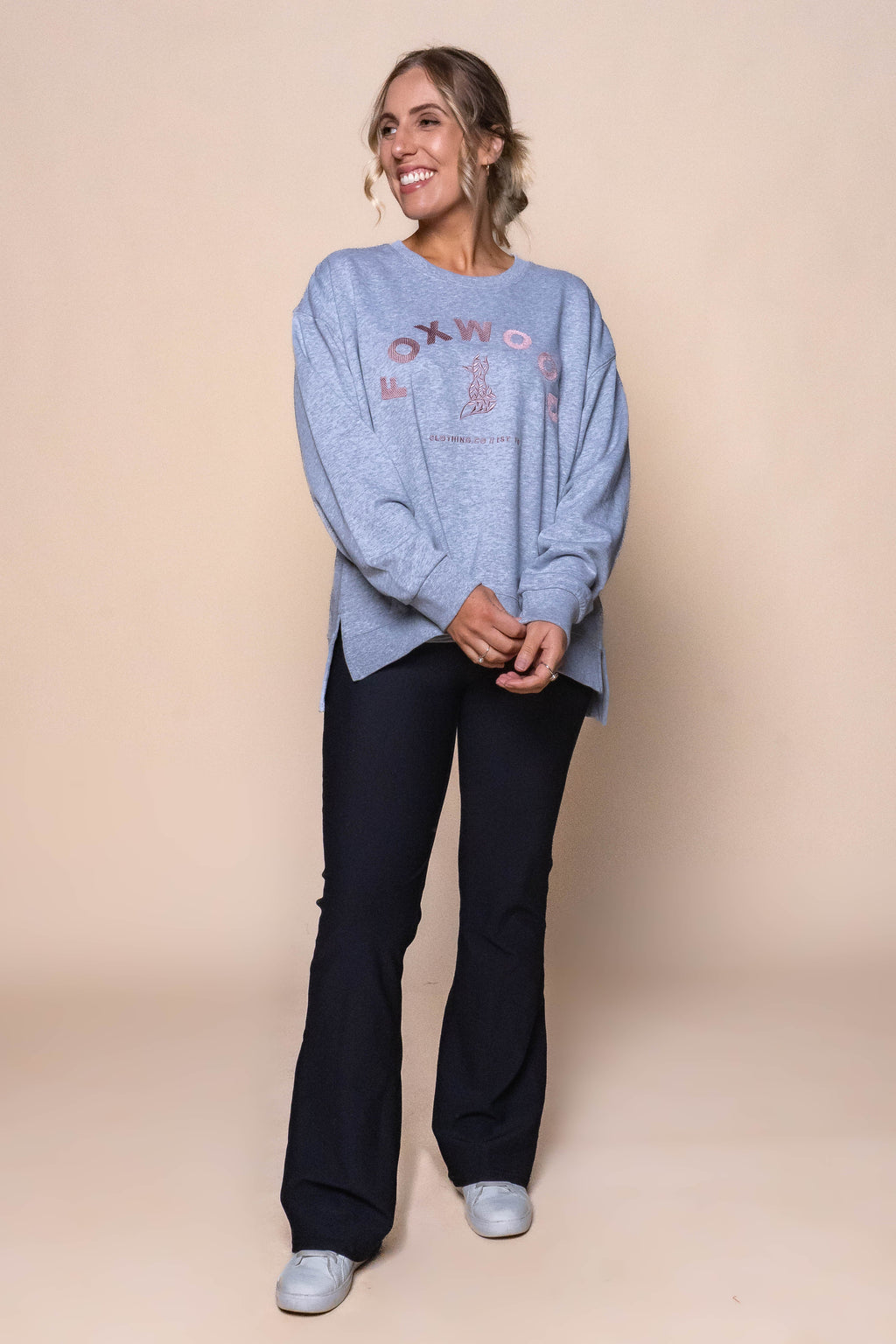 Effortless Contrast Crew in Grey Marle - Foxwood