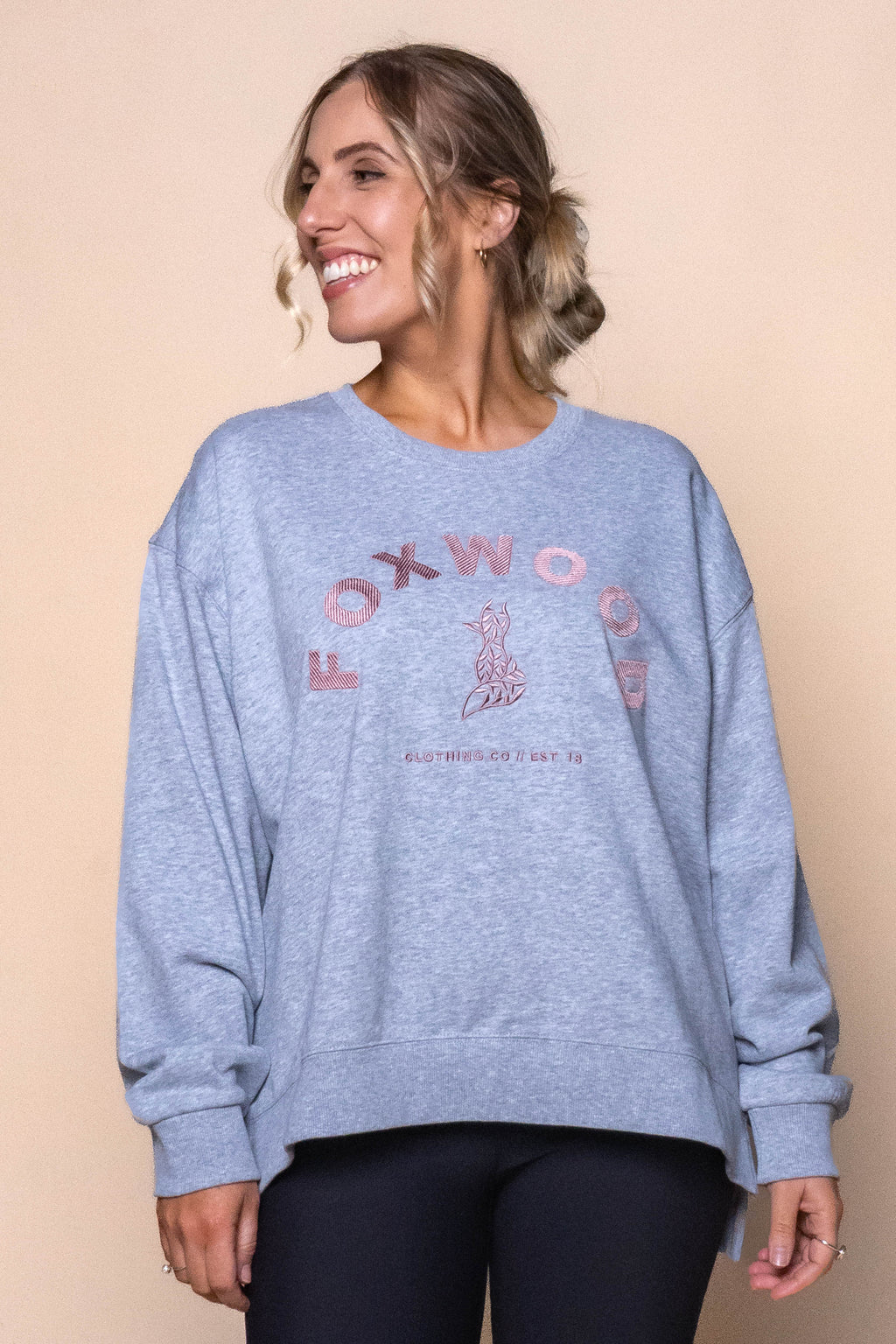 Effortless Contrast Crew in Grey Marle - Foxwood