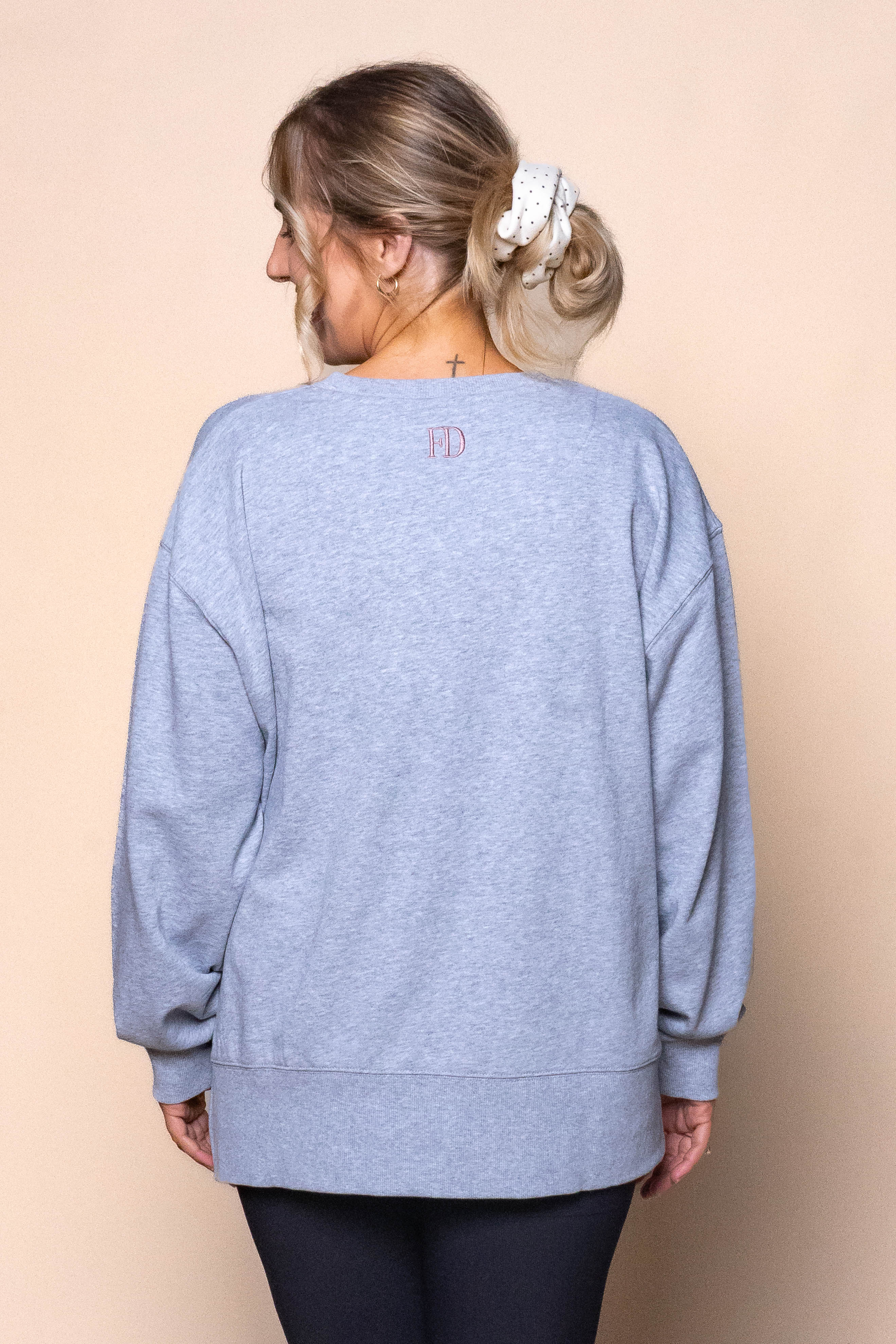 Effortless Contrast Crew in Grey Marle - Foxwood