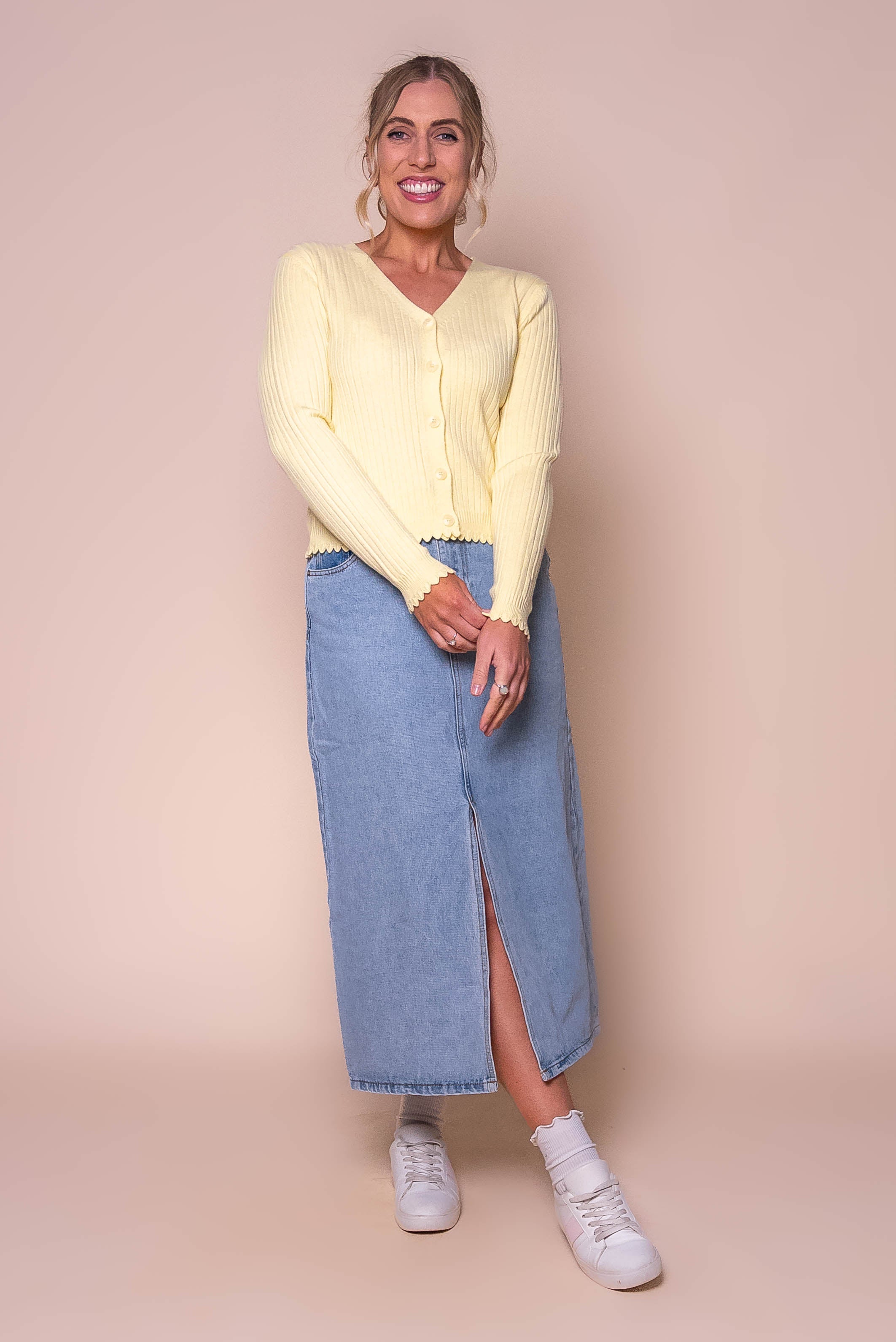 Leilani Knit Cardigan in Lemon