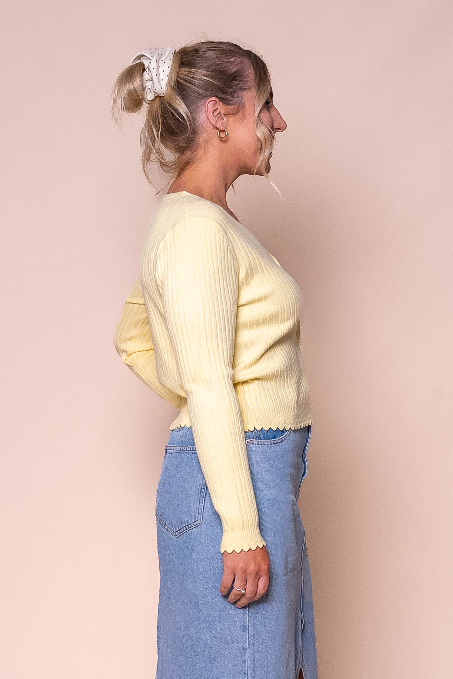 Leilani Knit Cardigan in Lemon