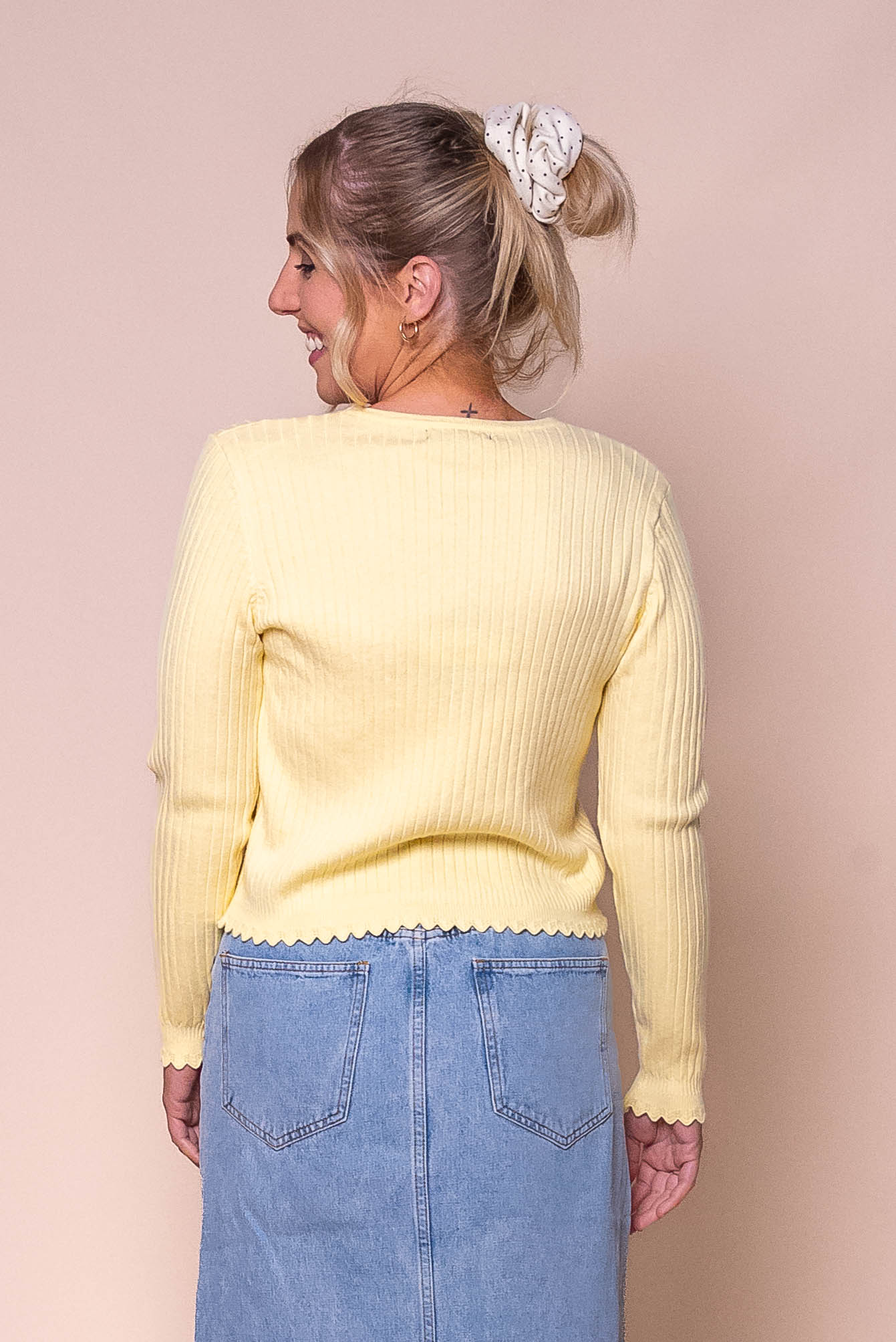 Leilani Knit Cardigan in Lemon