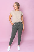 Lazy Days Joggers in Khaki - Foxwood