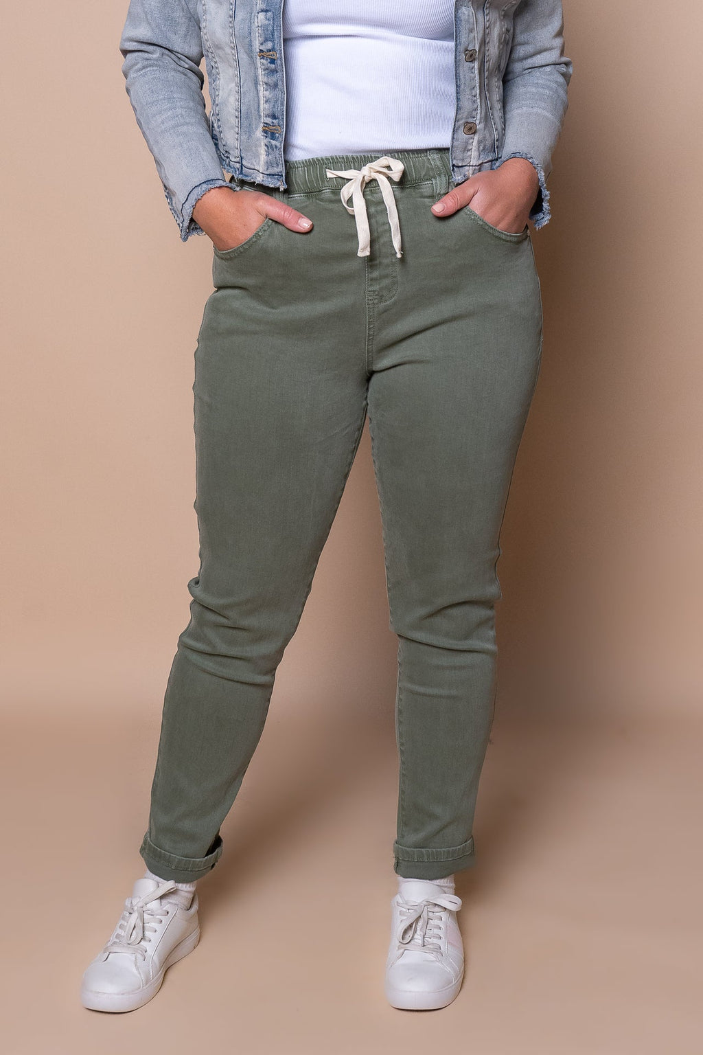 Juliette Joggers in Khaki - Foxwood