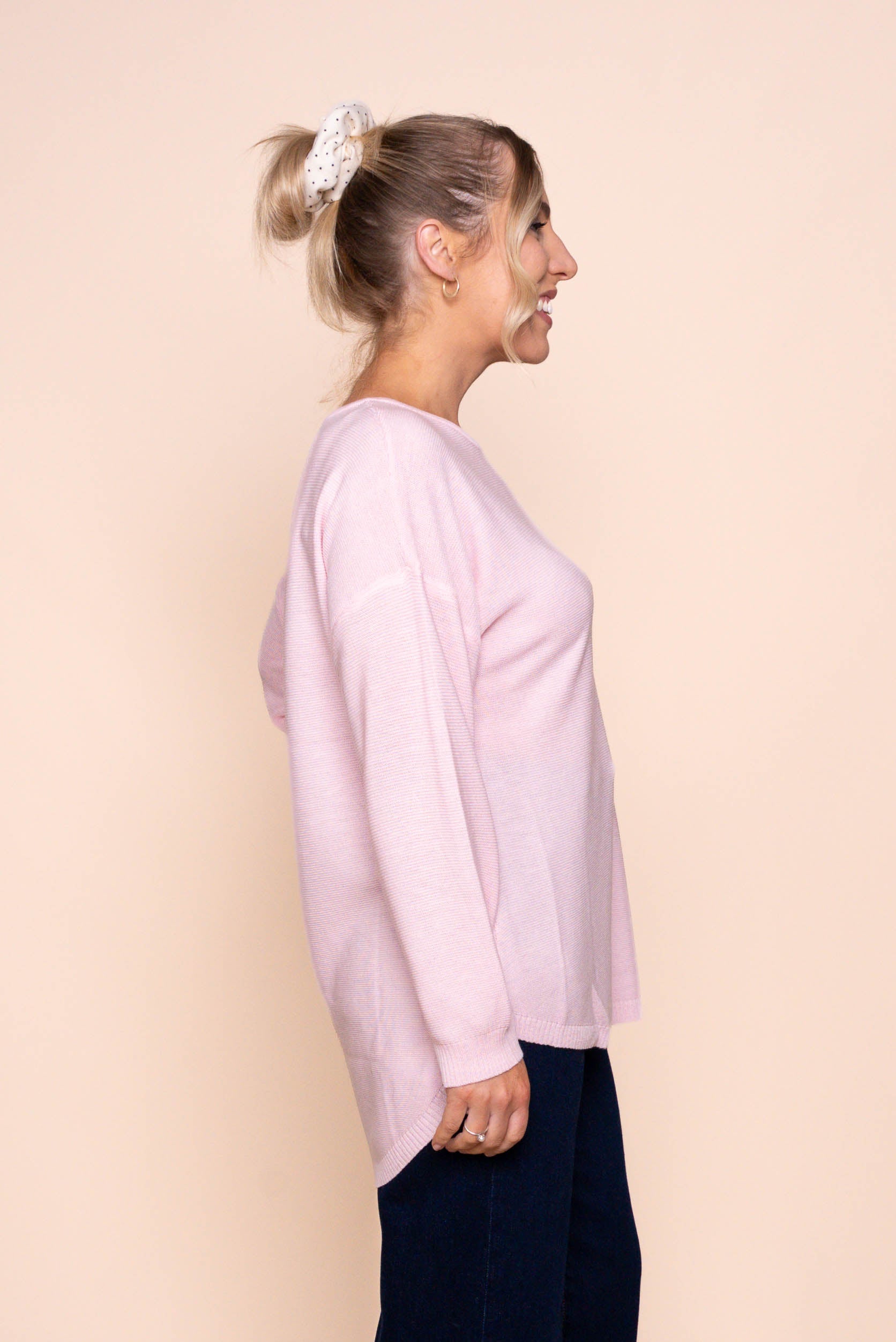 Tilly Lightweight Knit Jumper in Crystal Pink