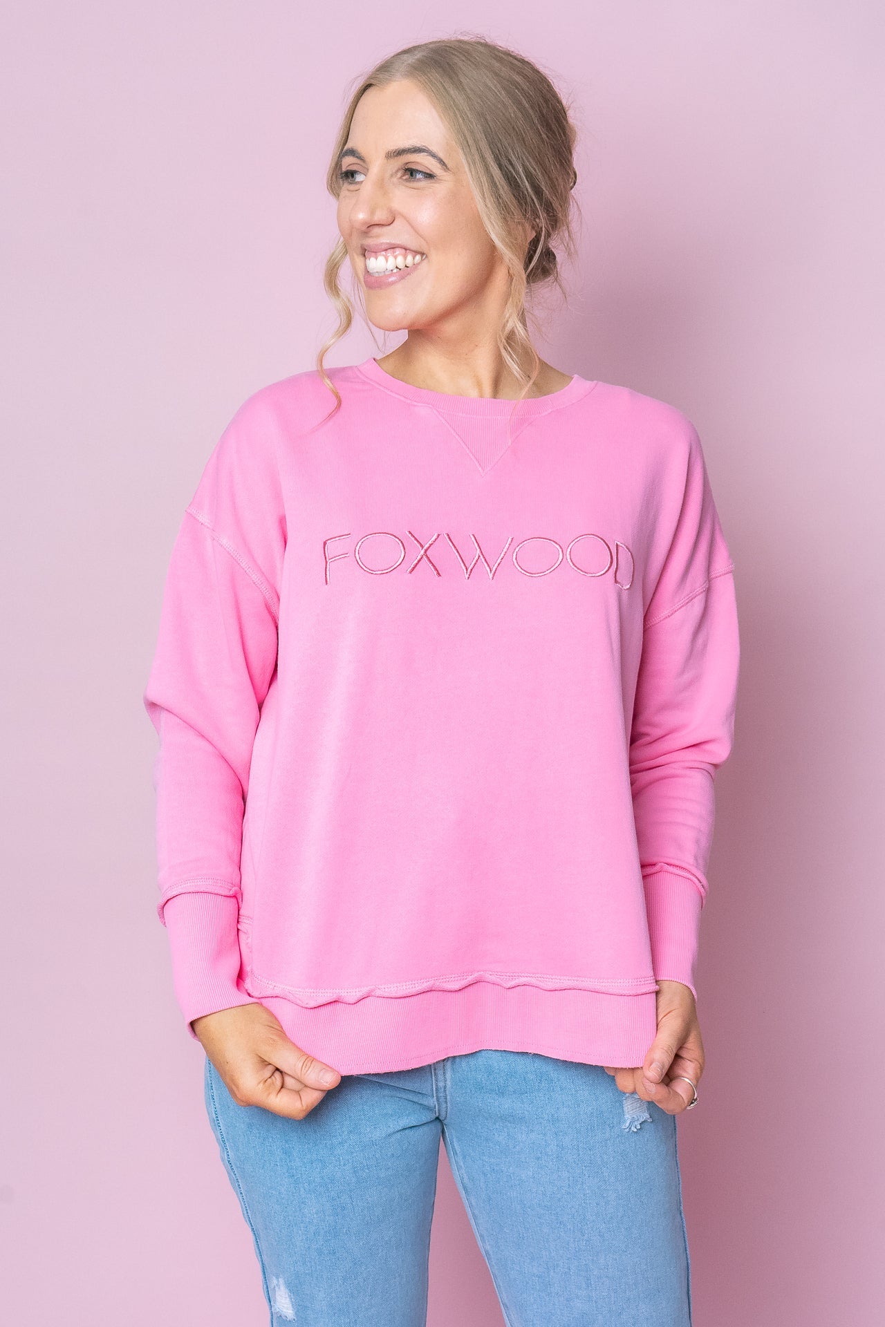 Simplified Crew in Bubblegum Pink - Foxwood