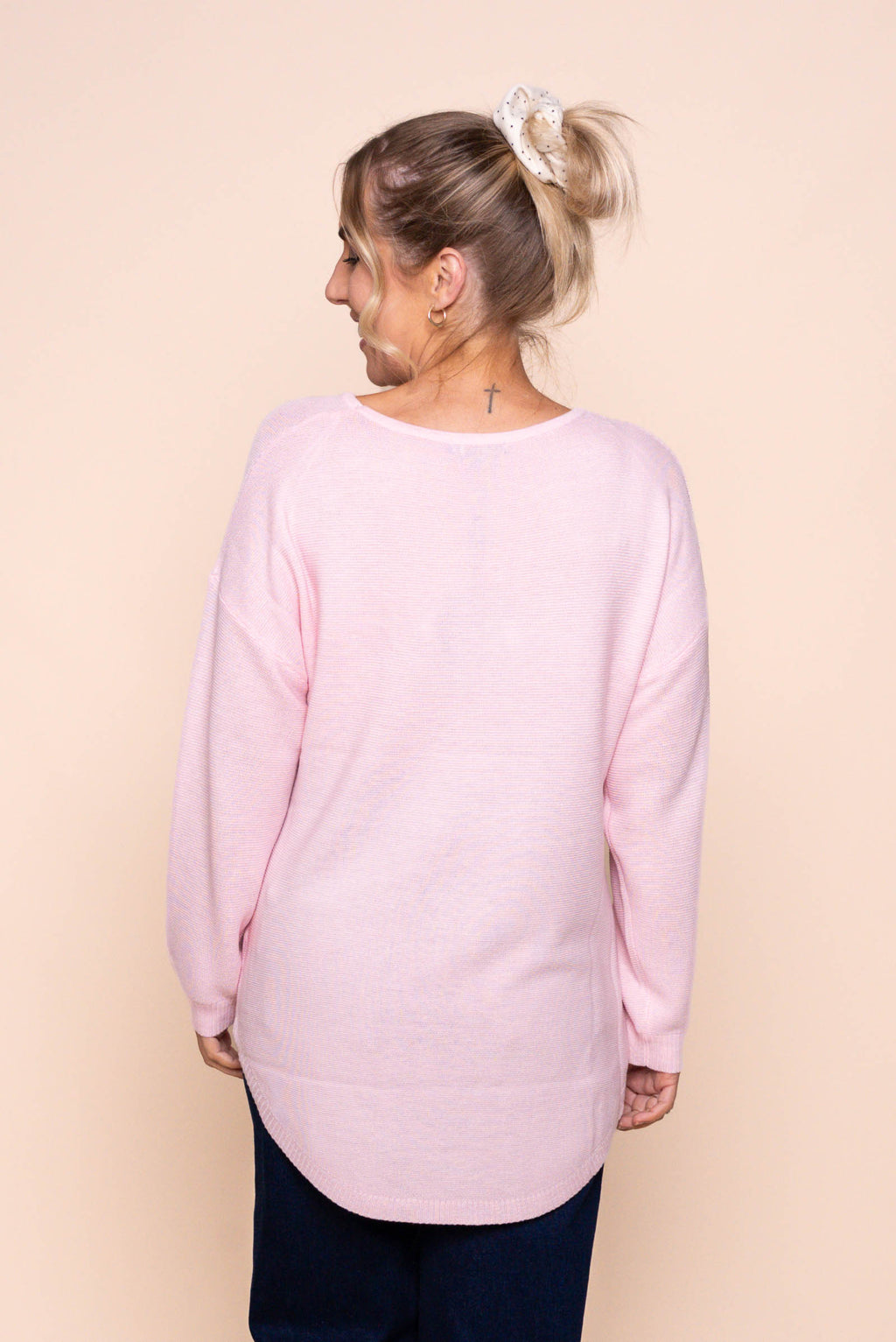 Tilly Lightweight Knit Jumper in Crystal Pink