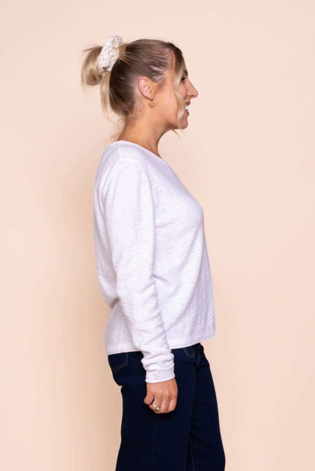 Margaux Jersey Knit Top in White