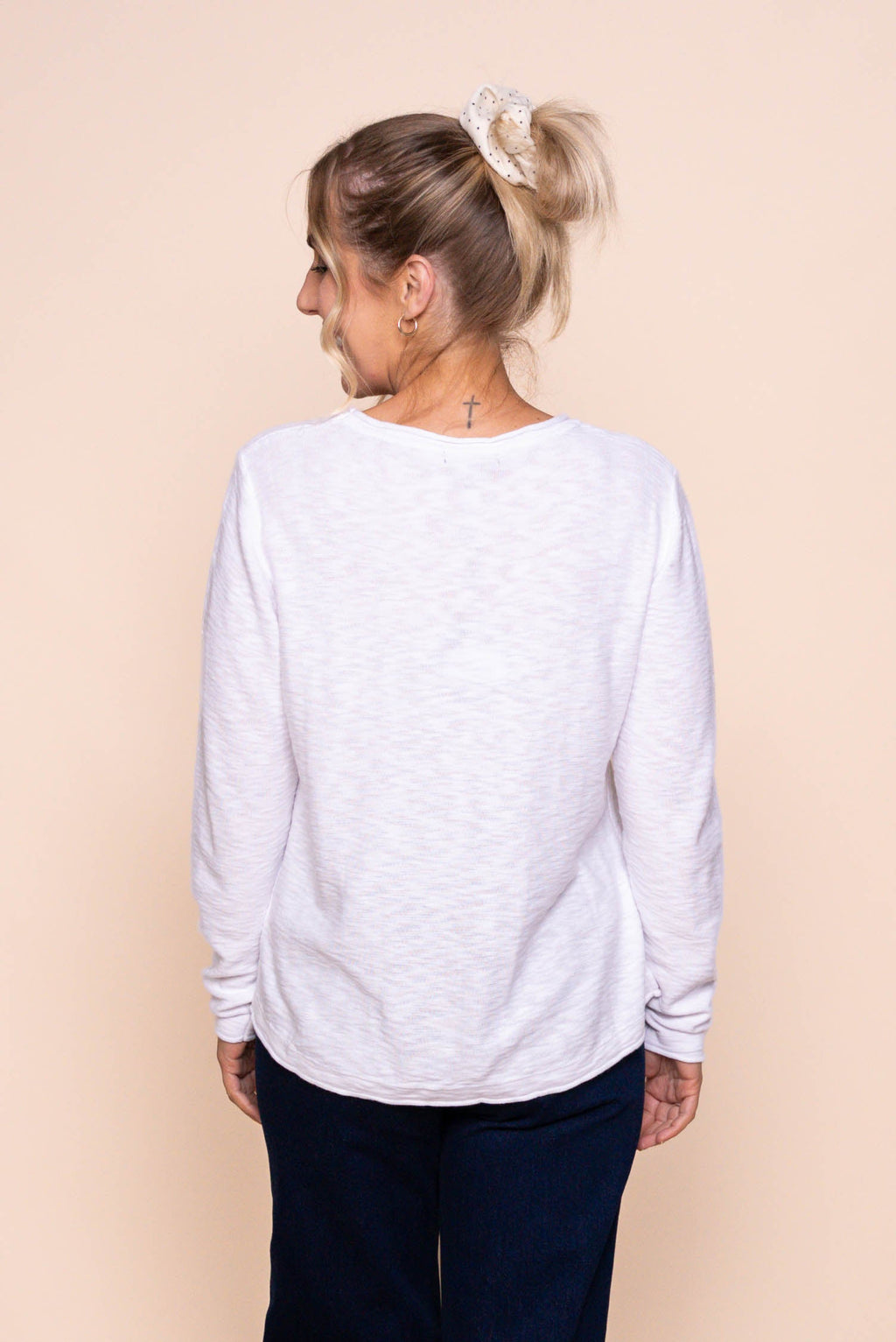 Margaux Jersey Knit Top in White