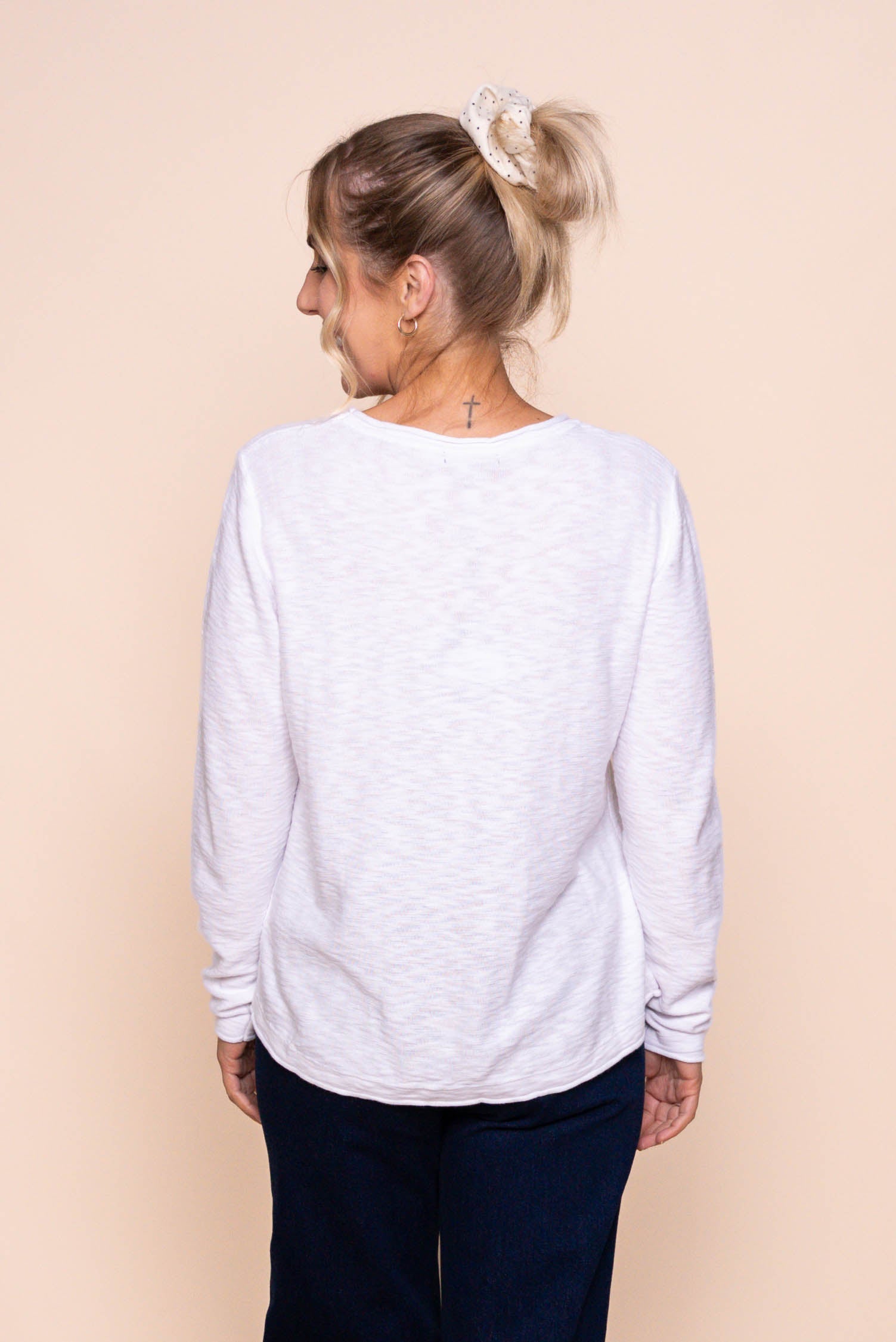 Margaux Jersey Knit Top in White