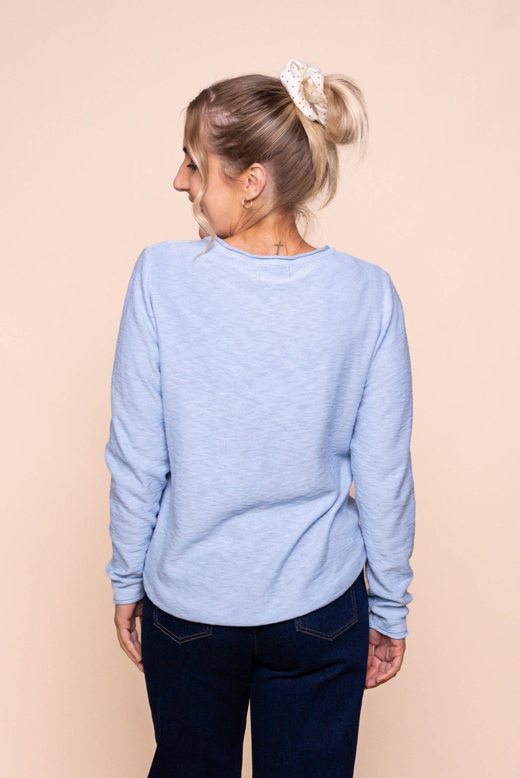 Margaux Jersey Knit Top in Sky Blue