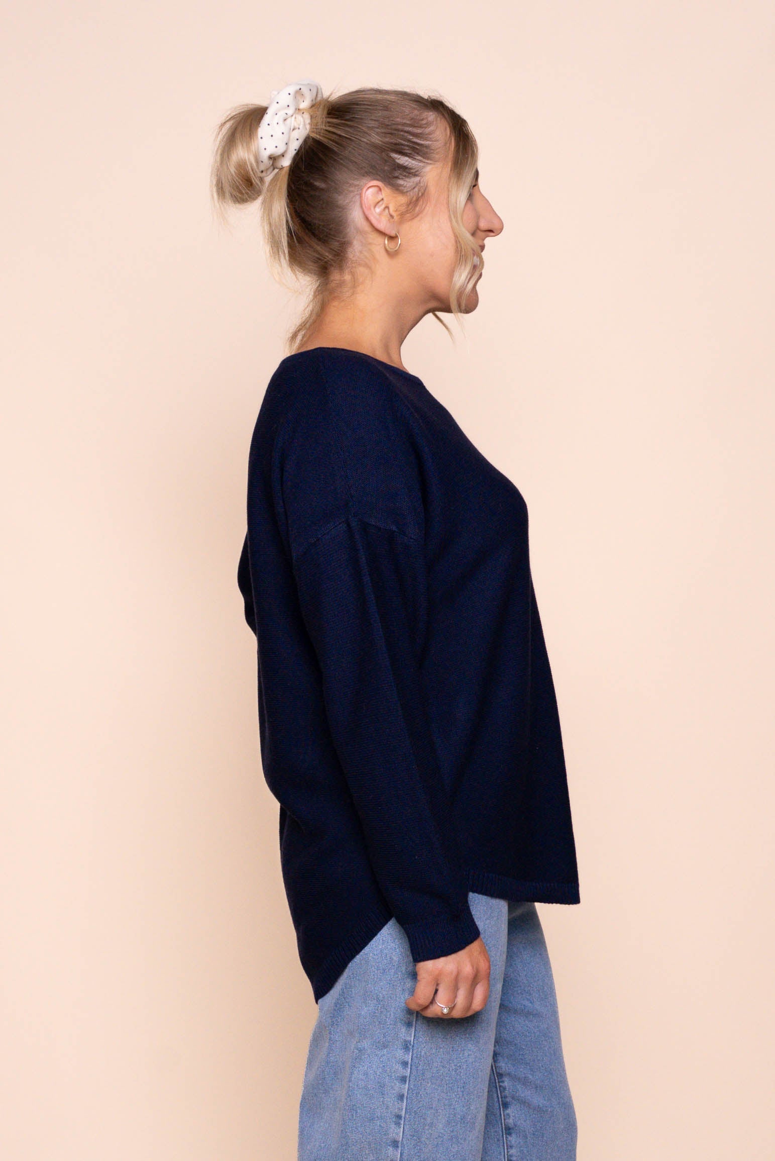 Tilly Lightweight Knit Jumper in Navy