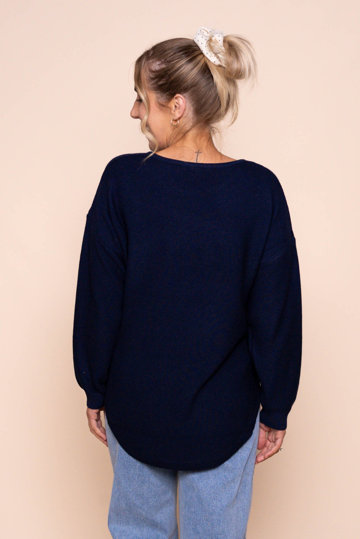 Tilly Lightweight Knit Jumper in Navy