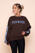 Elevated Sunday Crew in Coffee/Light Blue - Foxwood