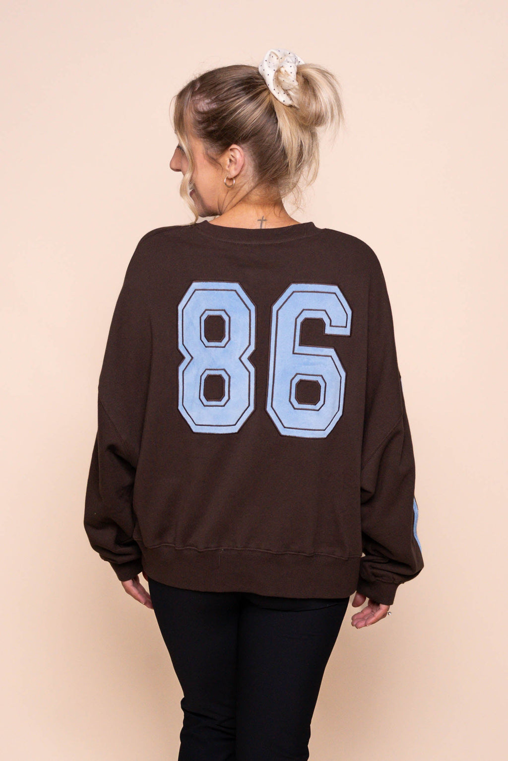 Elevated Sunday Crew in Coffee/Light Blue - Foxwood