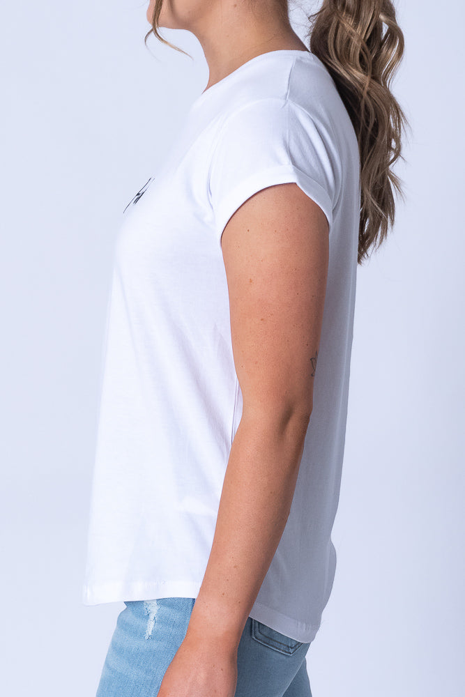 Signature Tee in White - Foxwood