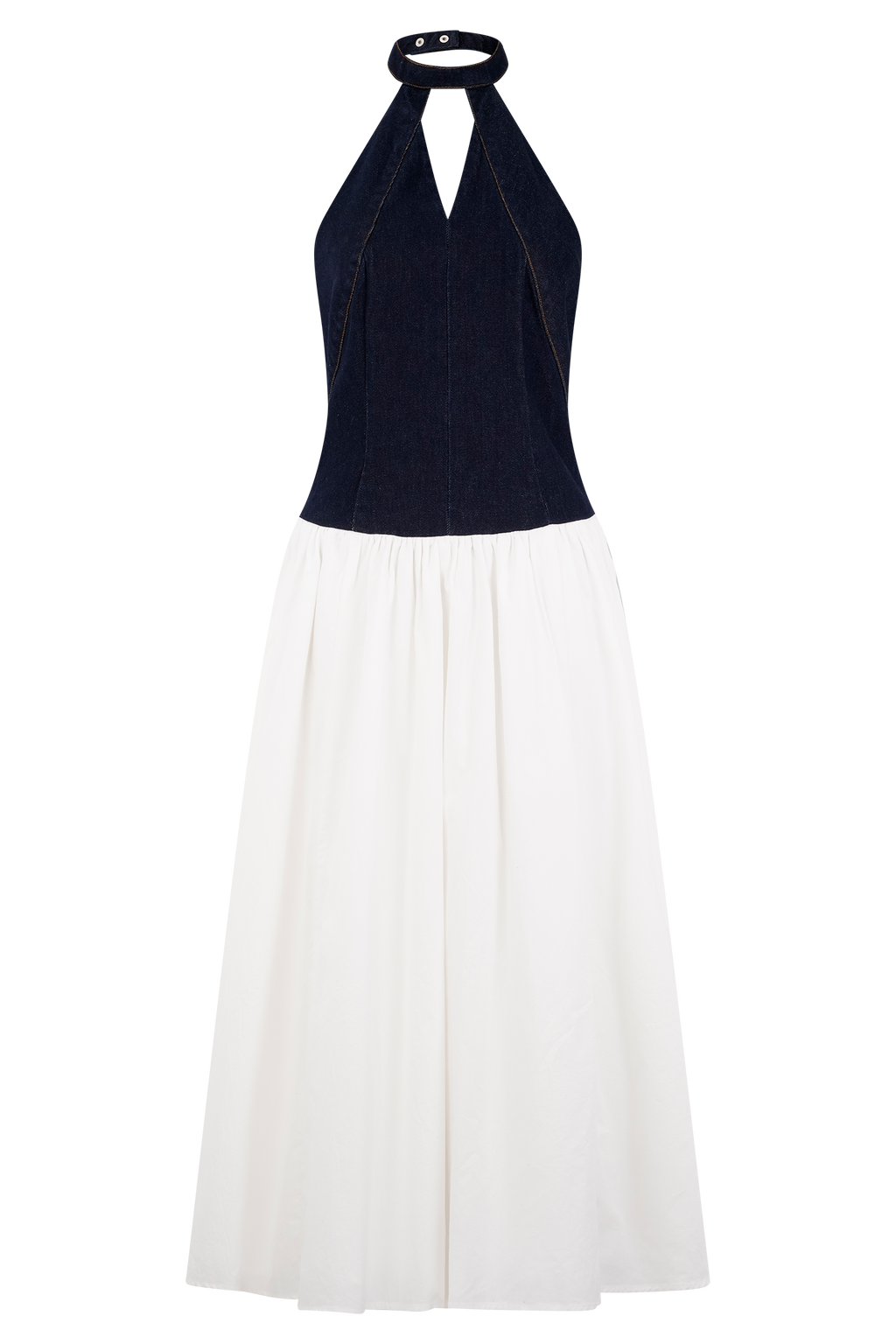 Ashwin Denim Cotton Midi Dress - Indigo Blue