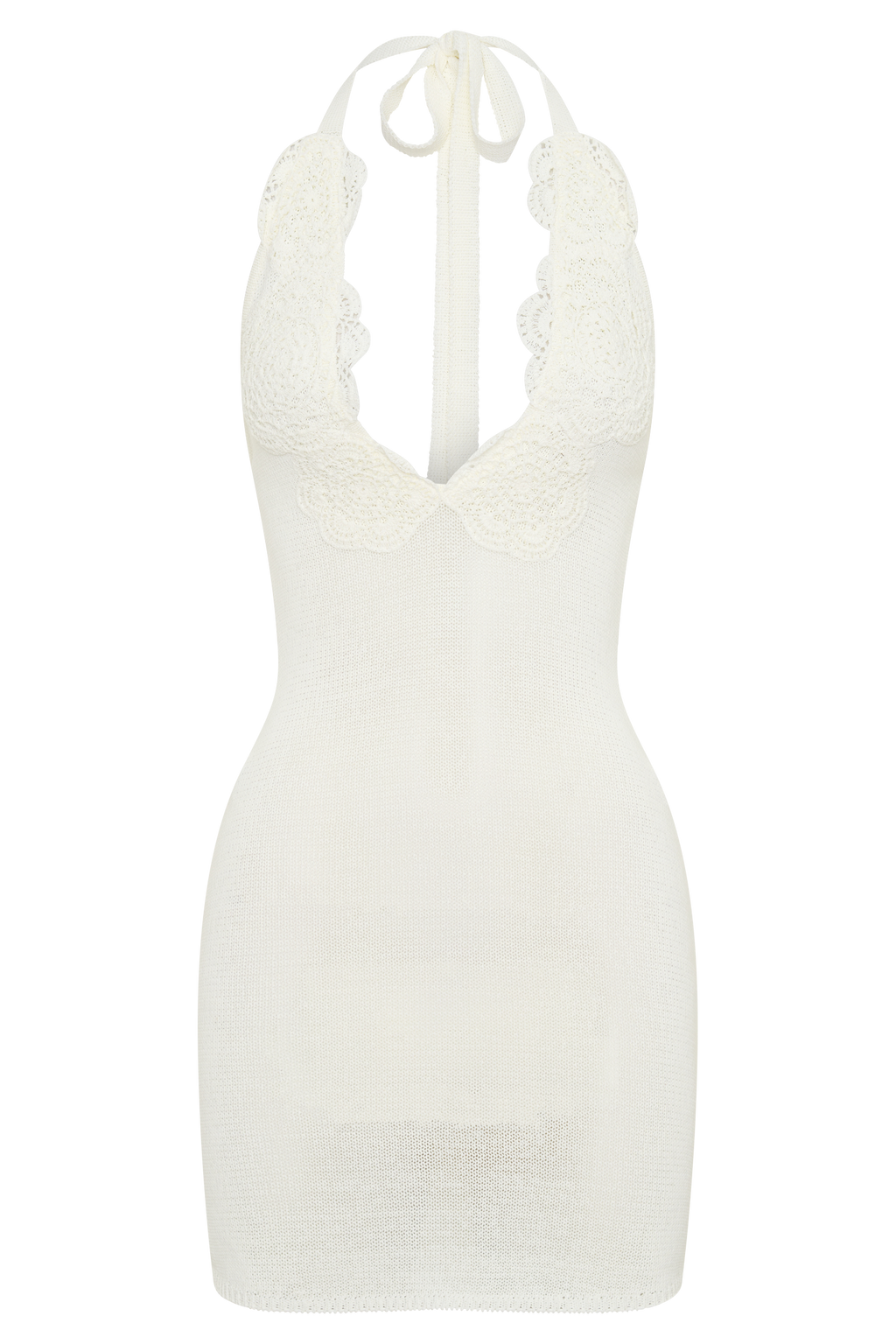 Bohdie Crochet Halter Mini Dress - Ivory