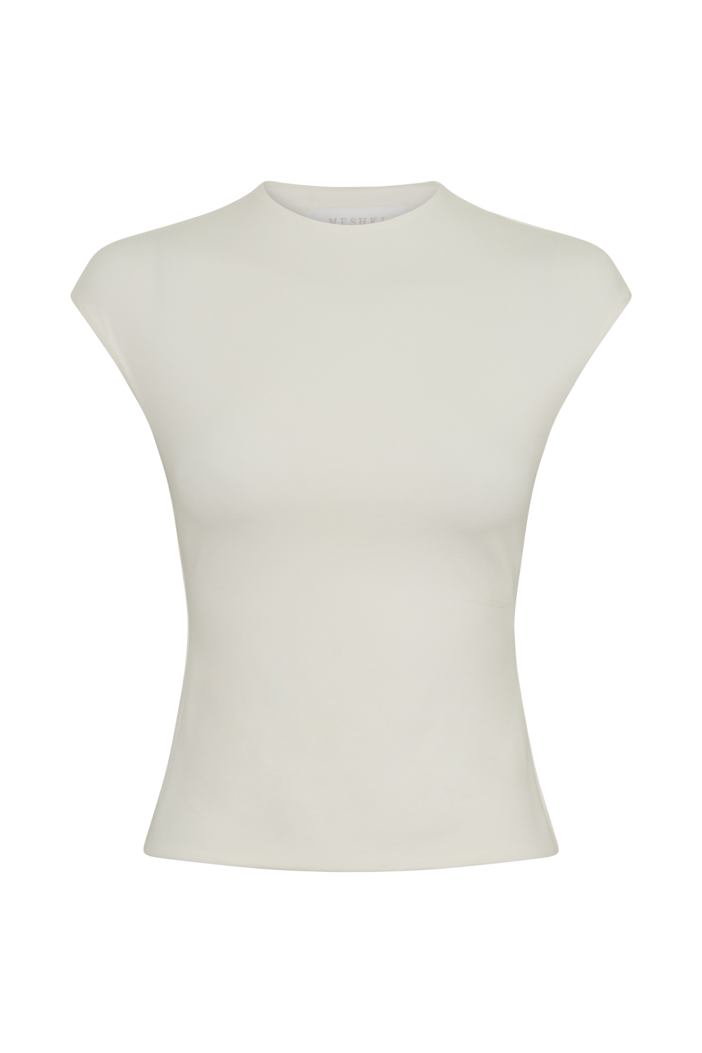 Chai Peached Jersey High Neck Top - Ivory