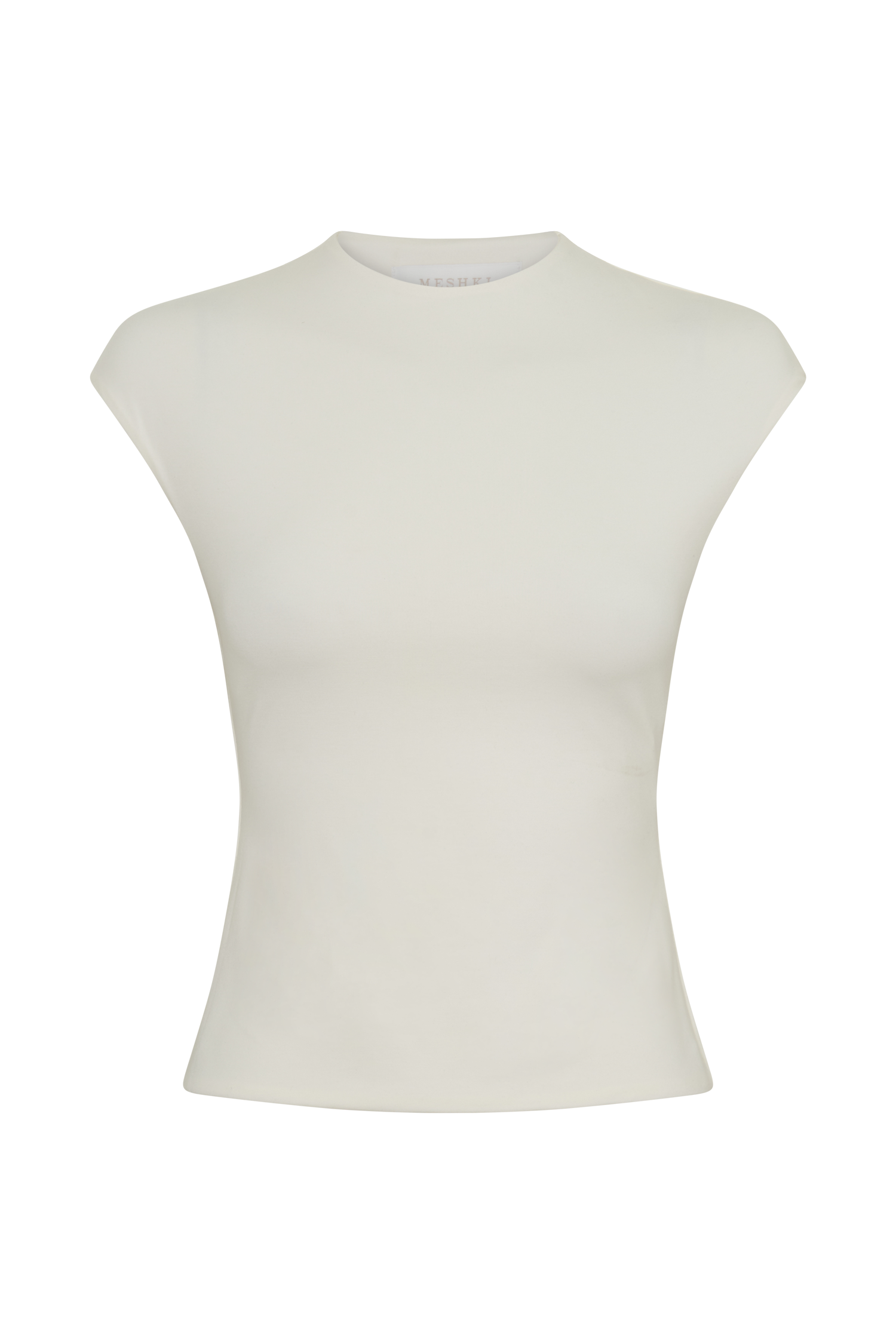 Chai Peached Jersey High Neck Top - Ivory
