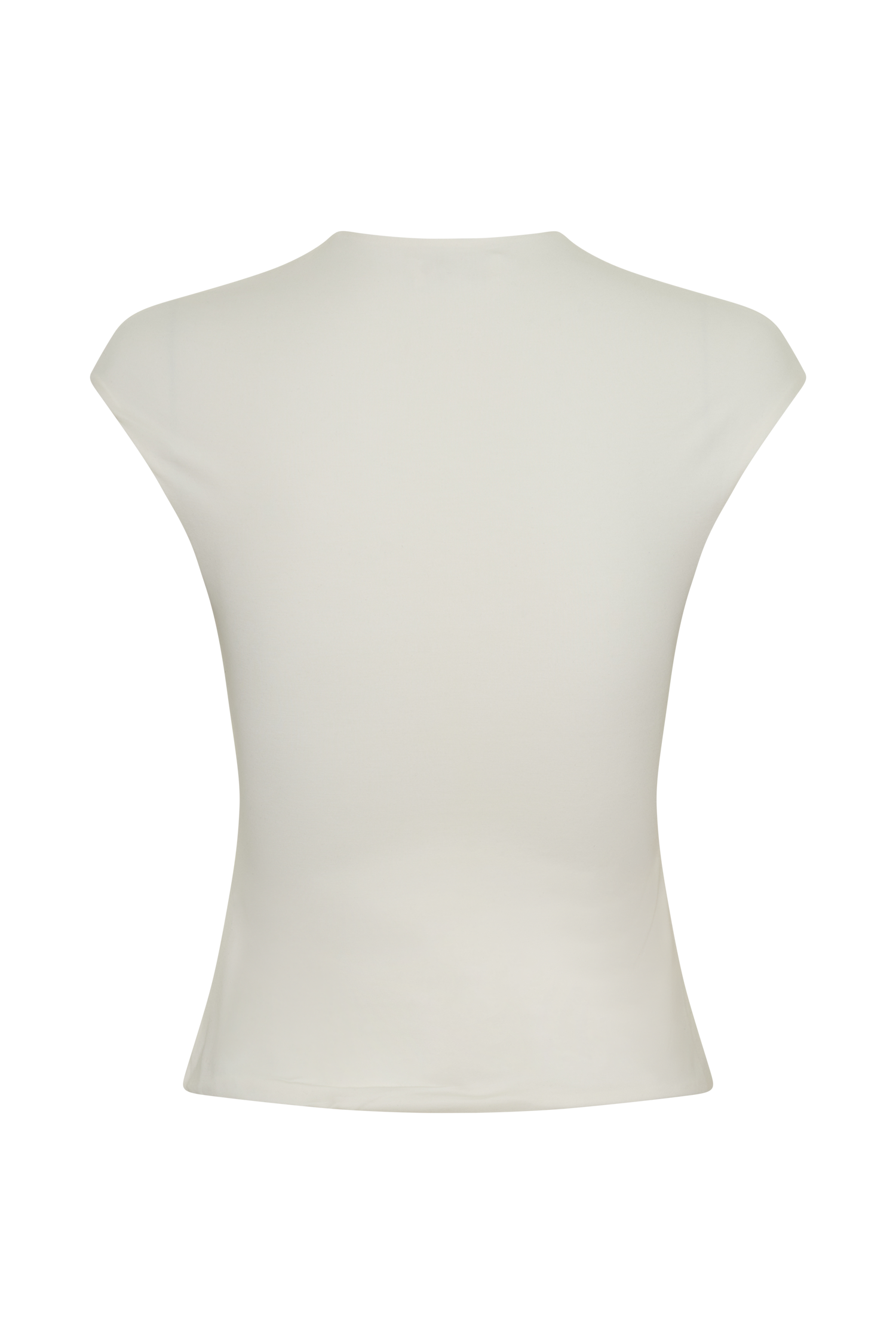 Chai Peached Jersey High Neck Top - Ivory