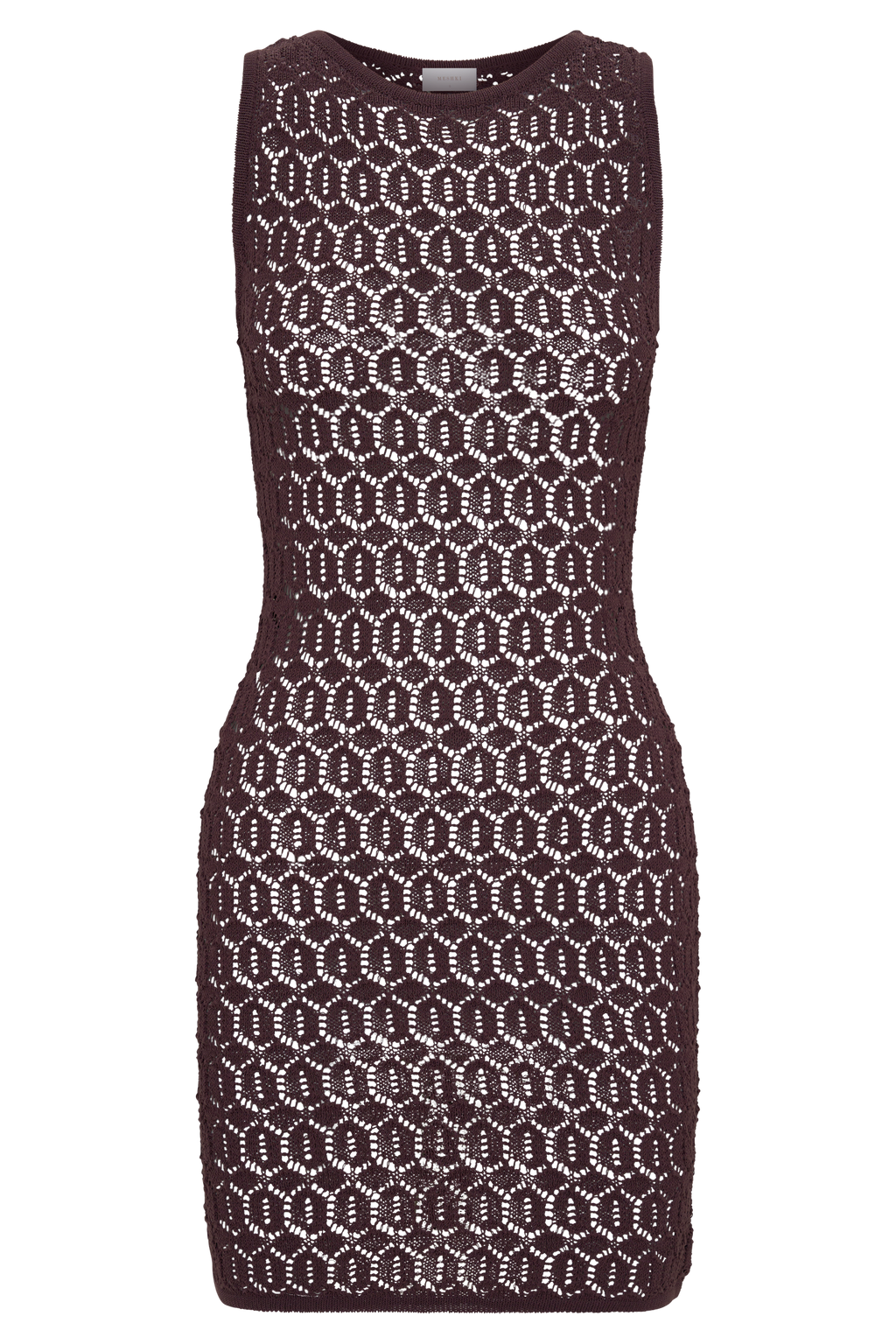 Cherly Knit Crochet Mini Dress - Chocolate