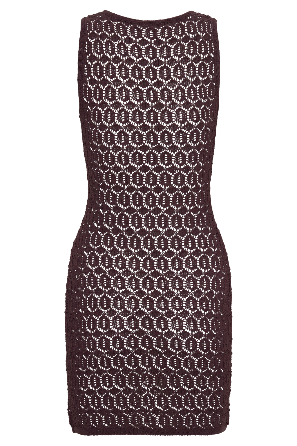 Cherly Knit Crochet Mini Dress - Chocolate