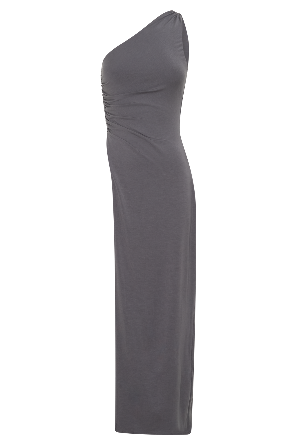 Coriona Long Line Top With Front Cut Out - Grey