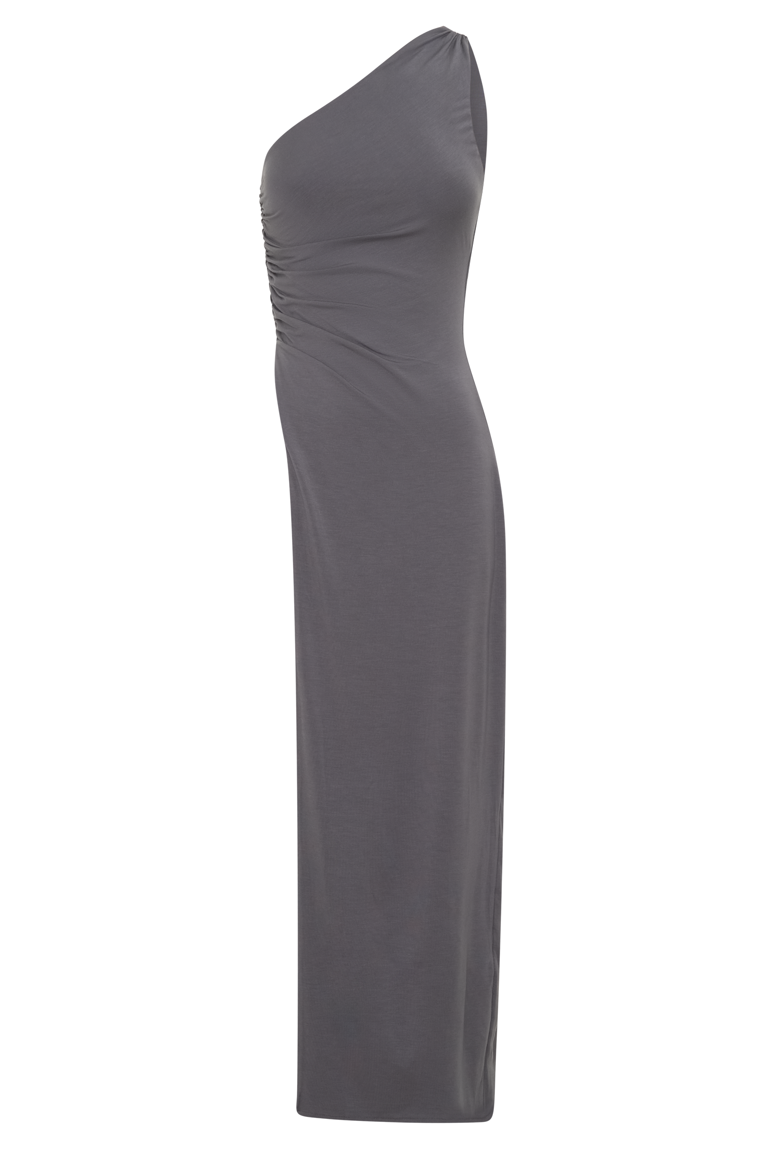Coriona Long Line Top With Front Cut Out - Grey
