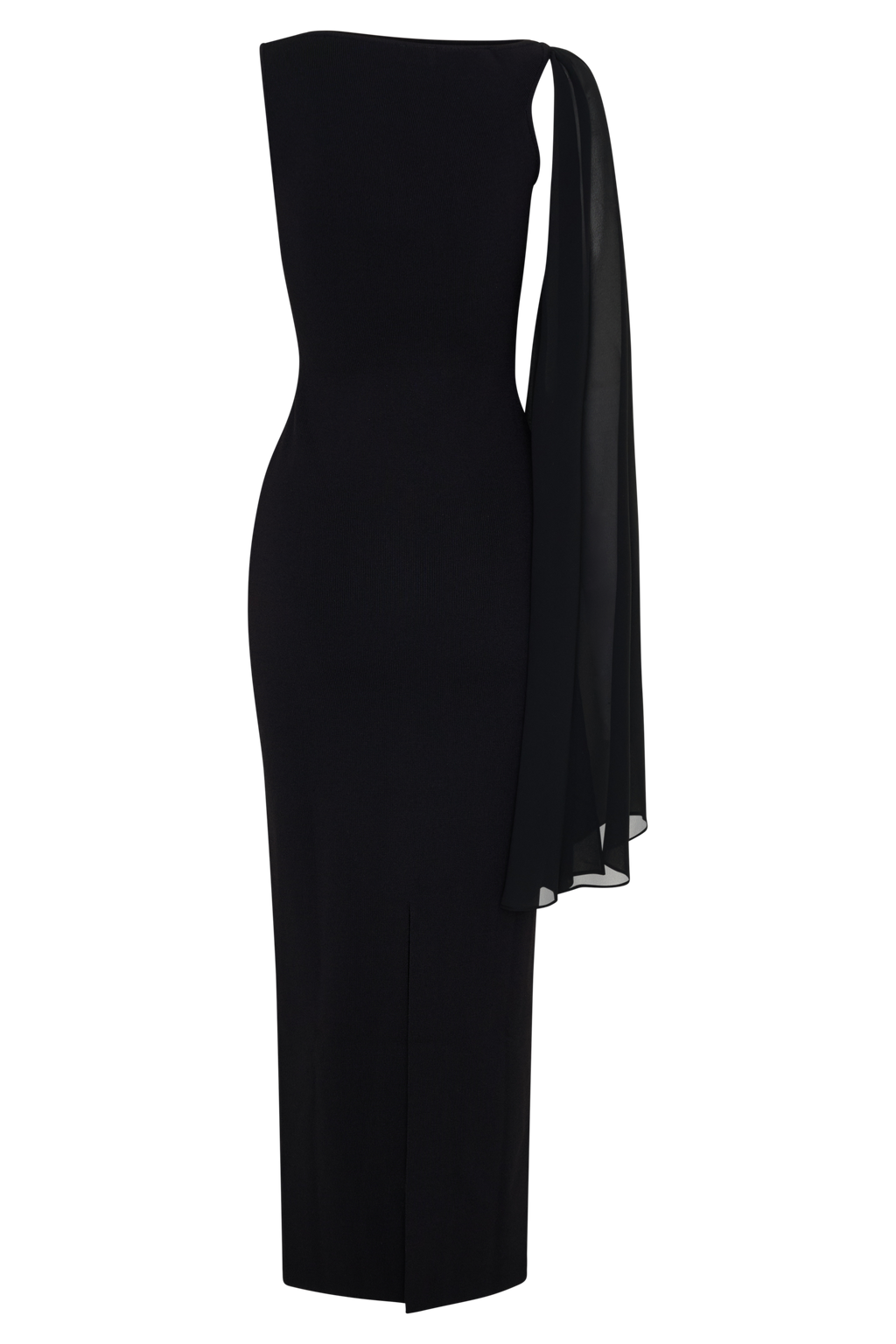 Farid Bandage Maxi Dress With Chiffon - Black