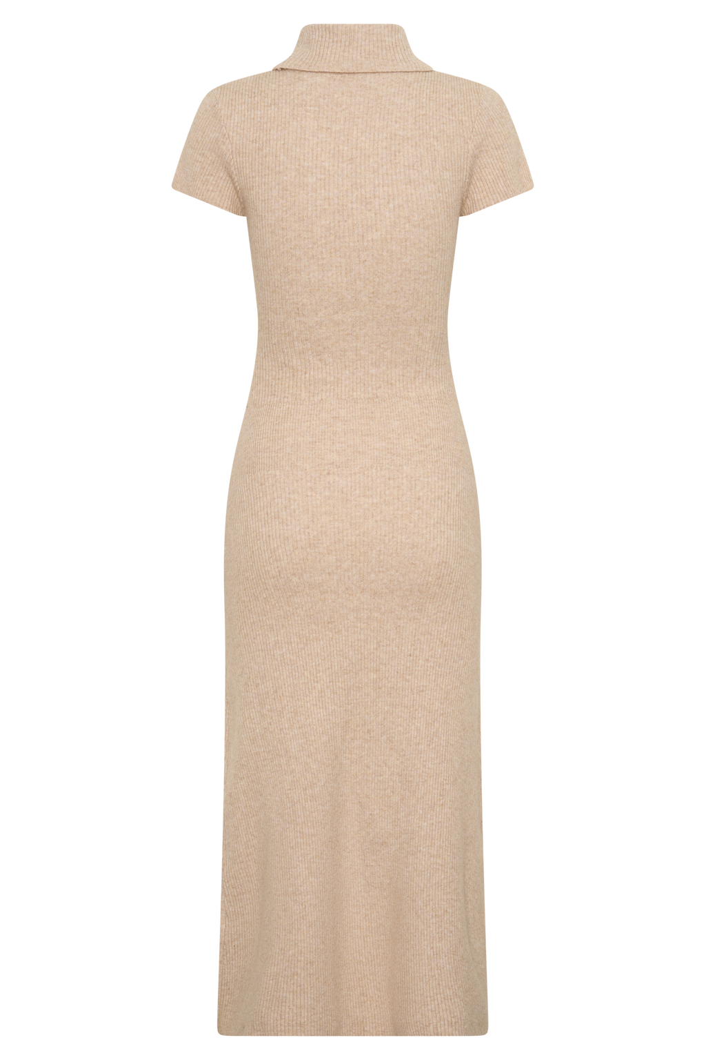 Goldie High Neck Knit Midi Dress - Camel