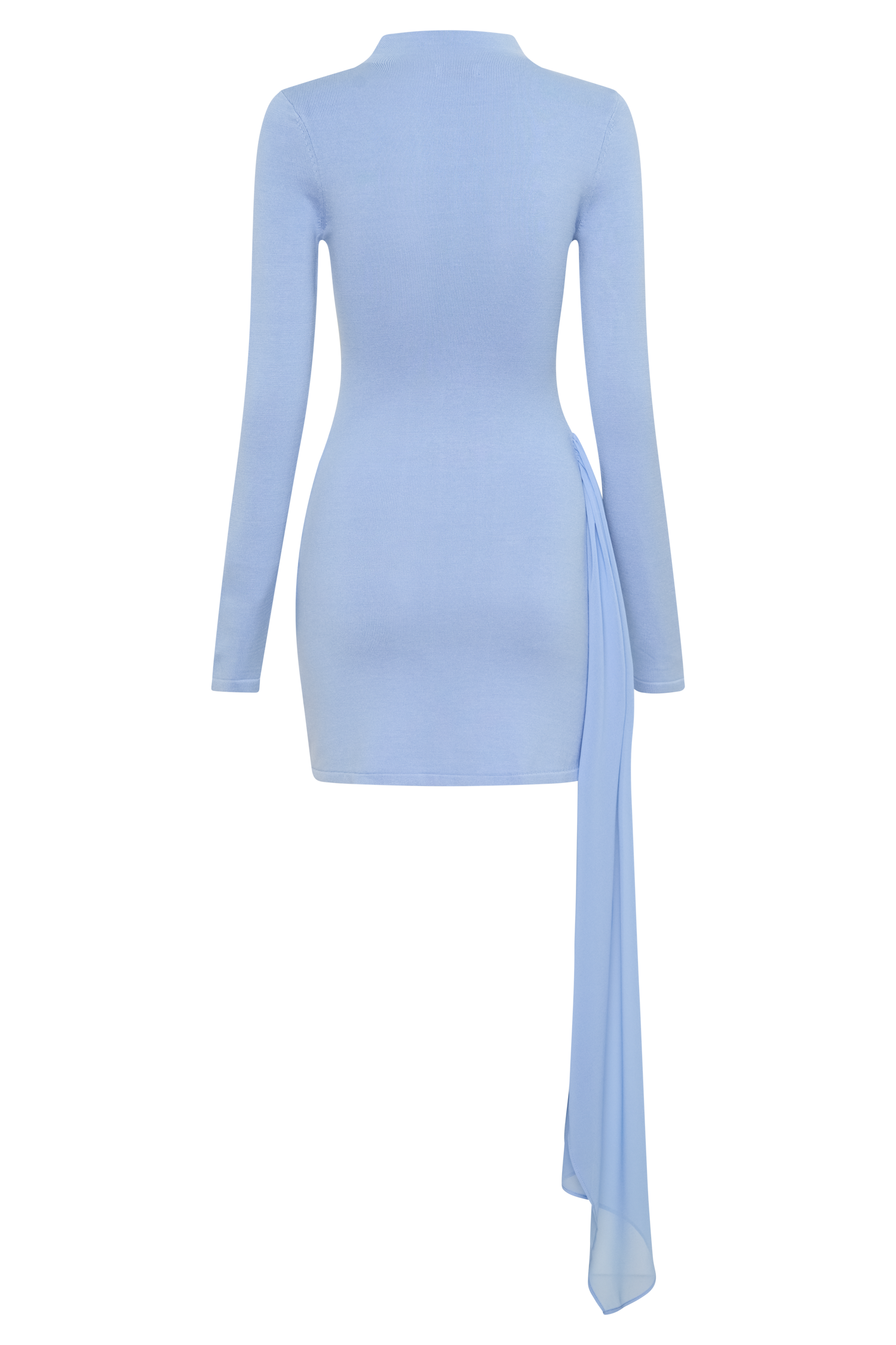 Grayson Knit Chiffon Mini Dress - Cornflower Blue