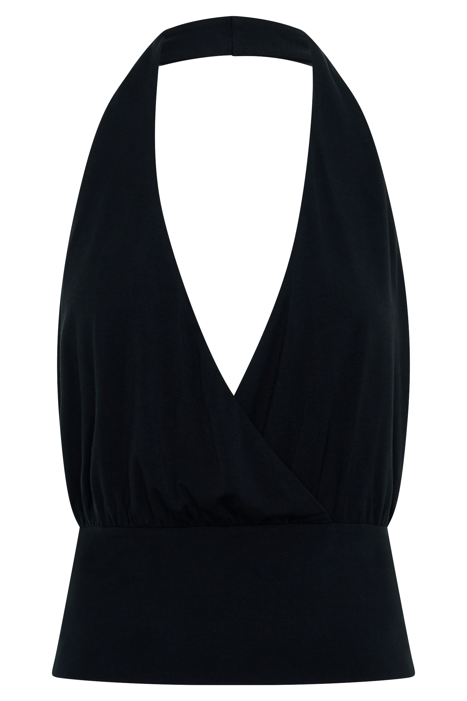 Jina Draped Halter Top - Black