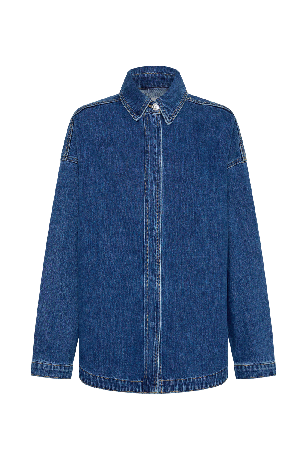 Lioda Oversized Denim Shirt - Dark Blue
