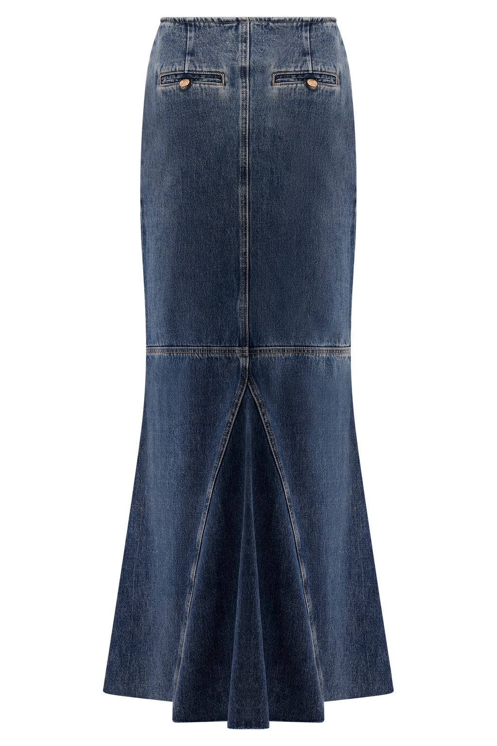 Loretta Denim Maxi Skirt - Washed Dark Blue